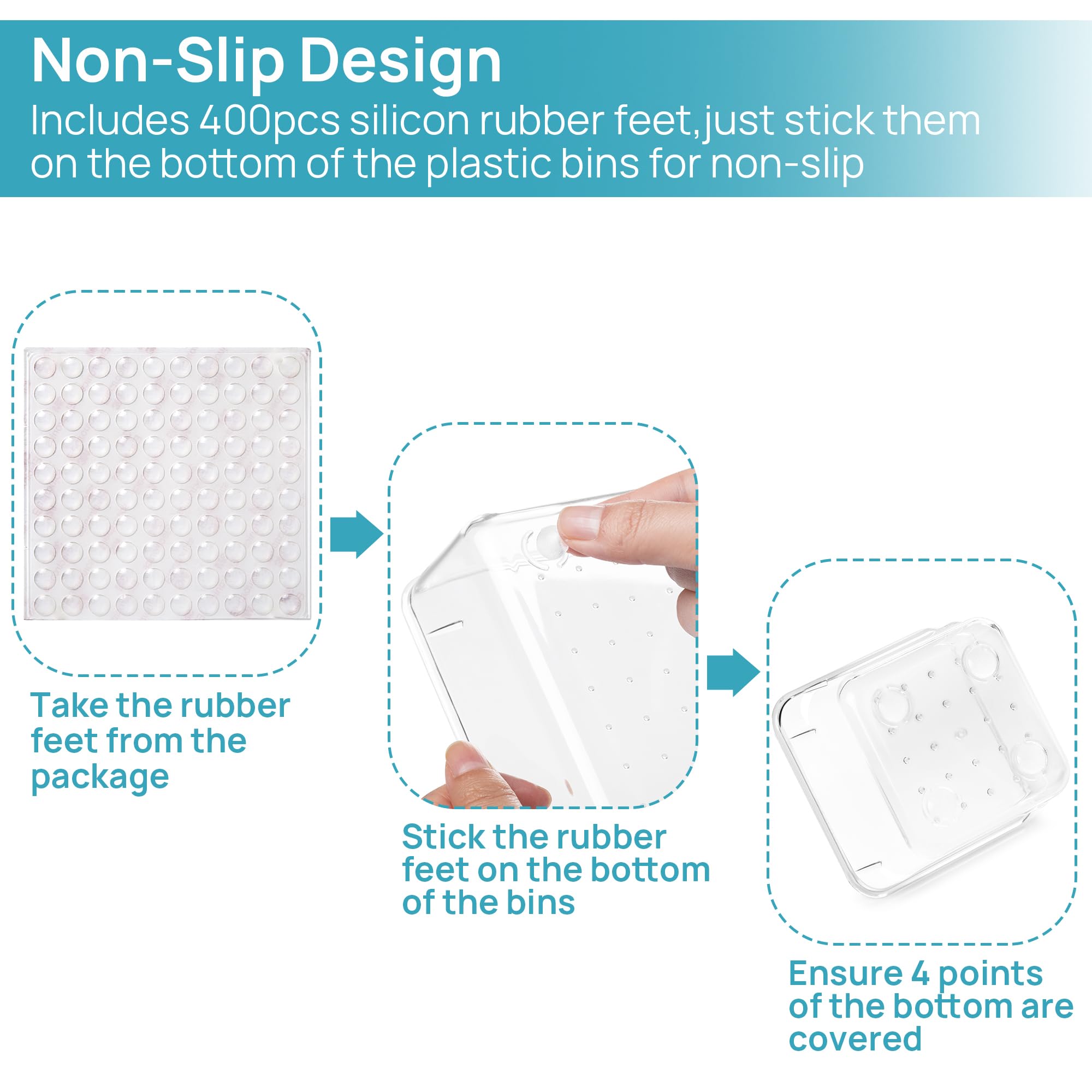 88PCS Clear Plastic Drawer Organizer Set