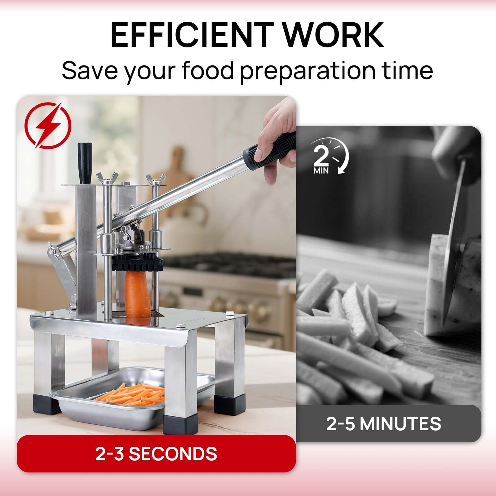 Stainless Steel Commercial Grade French Fry Cutter and Vegetable Dicer