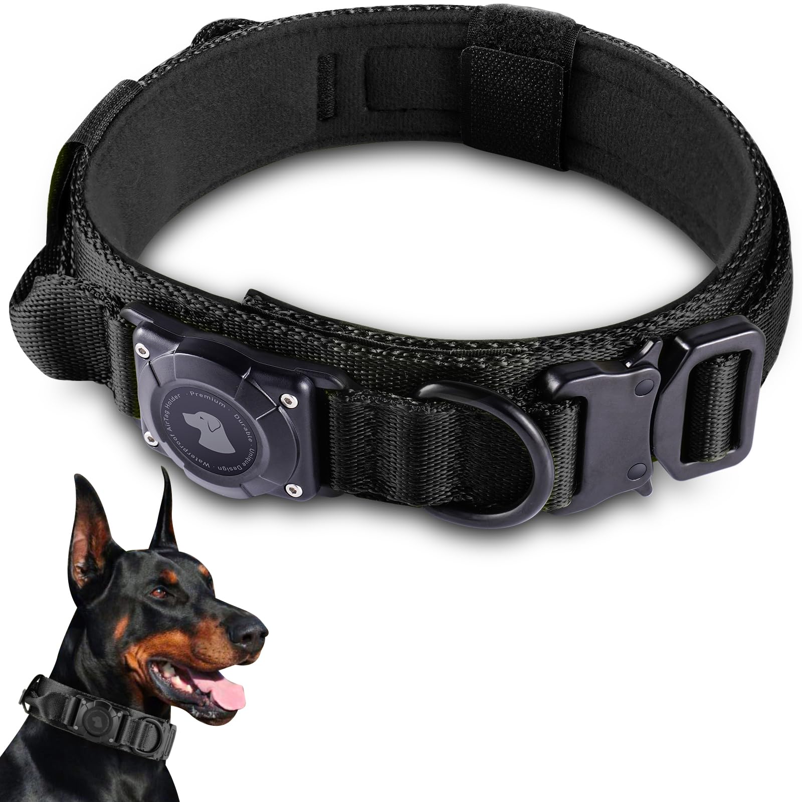 Waterproof Tactical AirTag Dog Collar