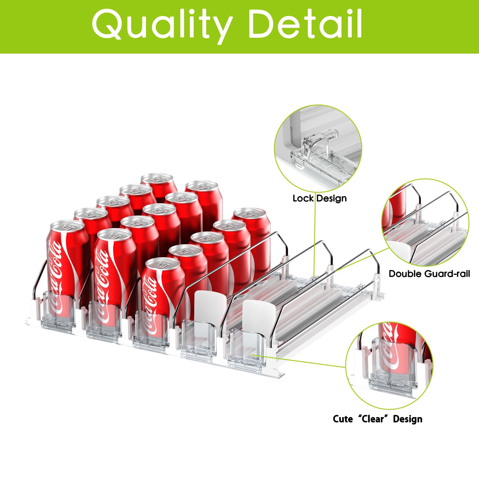 25 Can Self Pushing Drink Organizer for Fridge