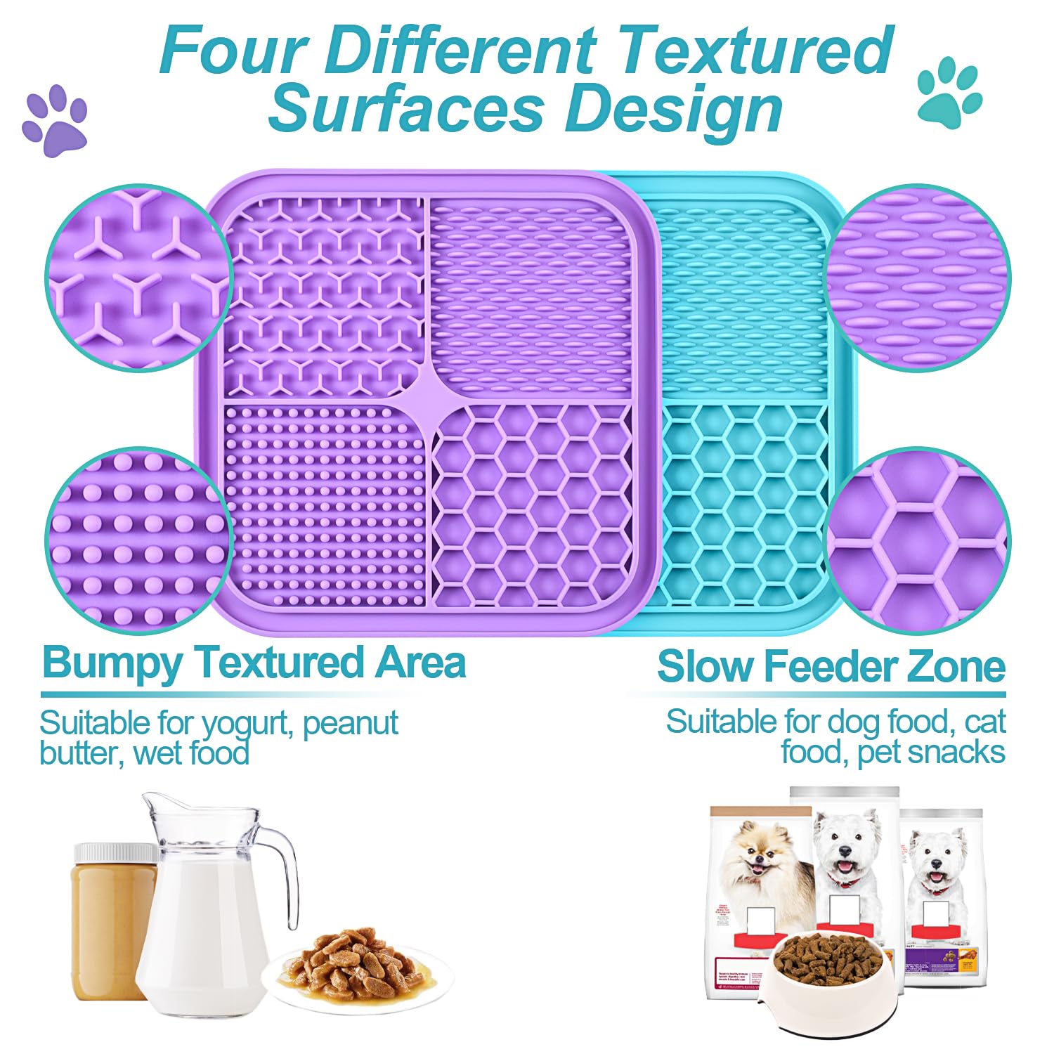 2PCS Licking Mat for Dogs / Cats with Suction Cups