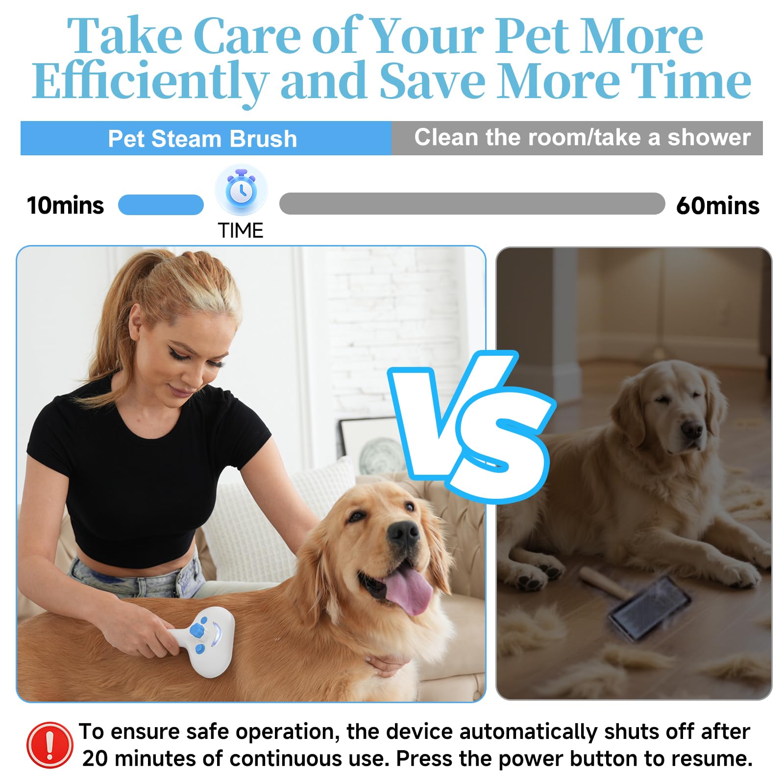 3 in 1 Pet Steam Brush for Dogs & Cats