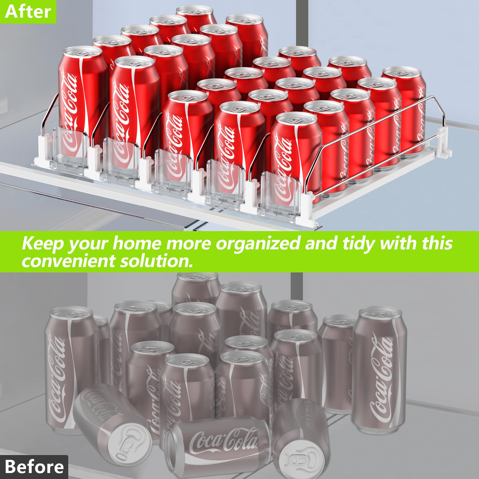 25 Can Self Pushing Drink Organizer for Fridge
