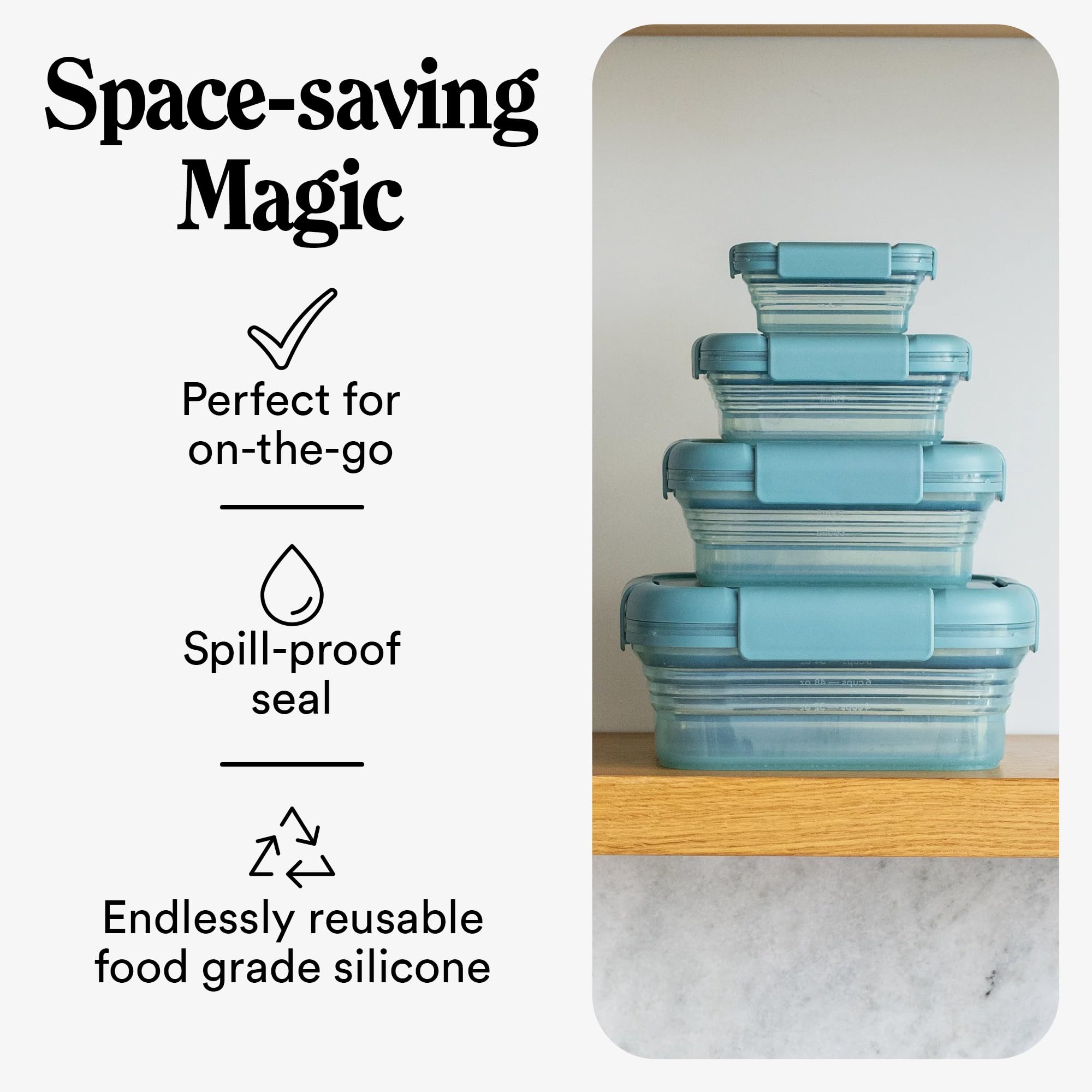 Stojo Nestable Collapsible Food Storage Container -Set of 4