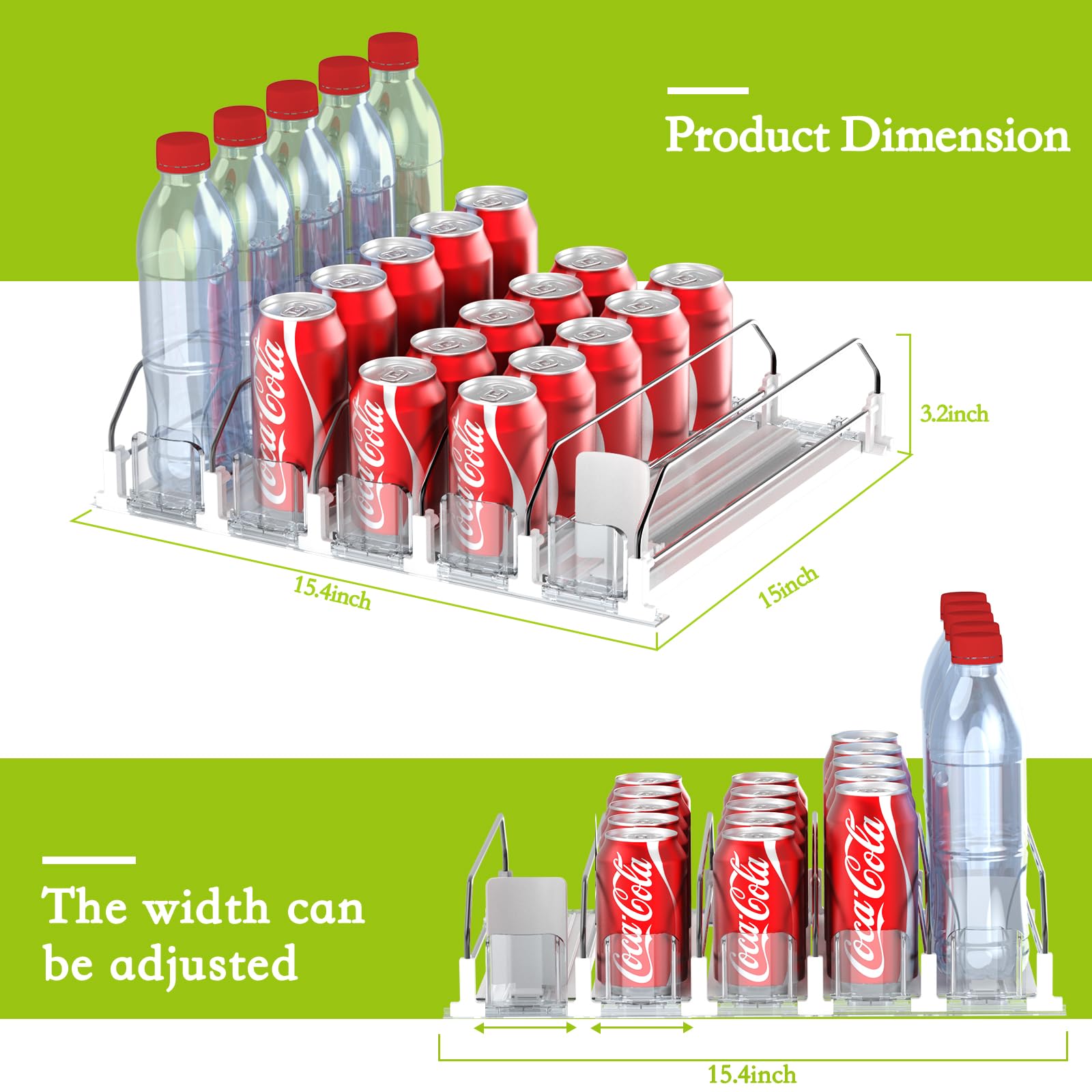 25 Can Self Pushing Drink Organizer for Fridge