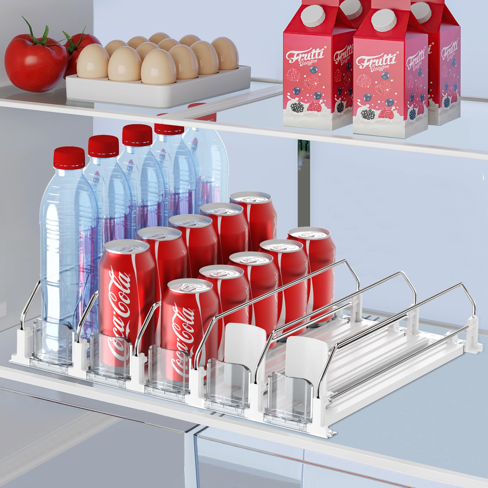 25 Can Self Pushing Drink Organizer for Fridge