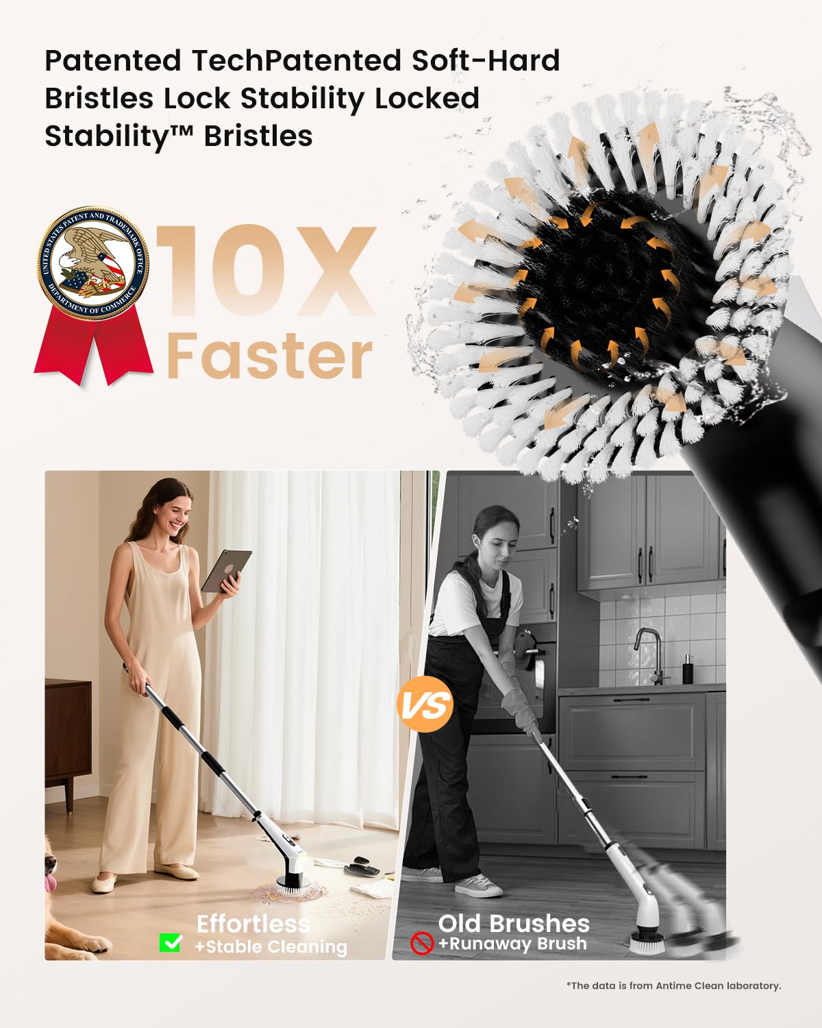 Waterproof Electric Spin Scrubber with LED Light