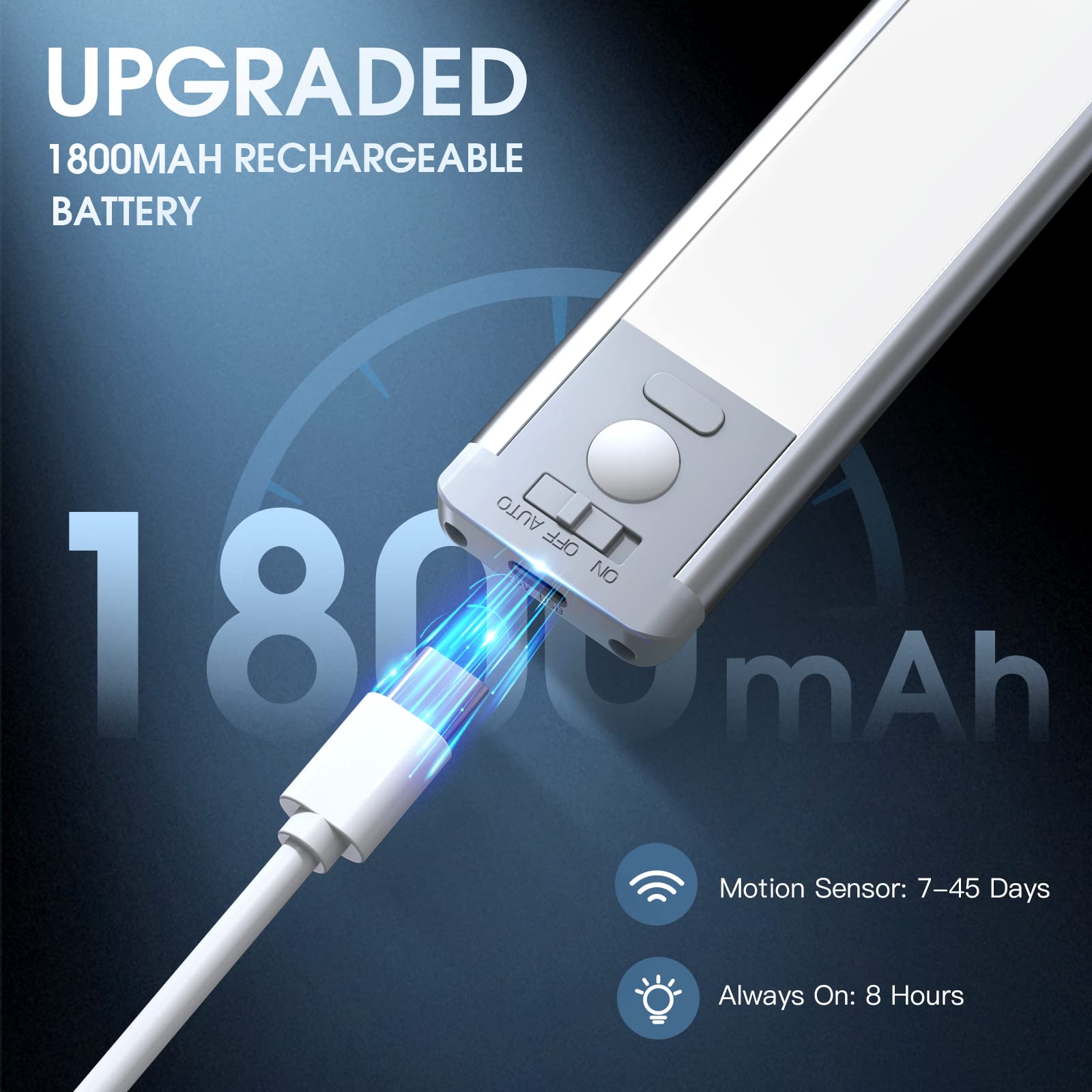 2-Pack Motion sensor activated 10inch Under Cabinet or Multi-Use Lighting