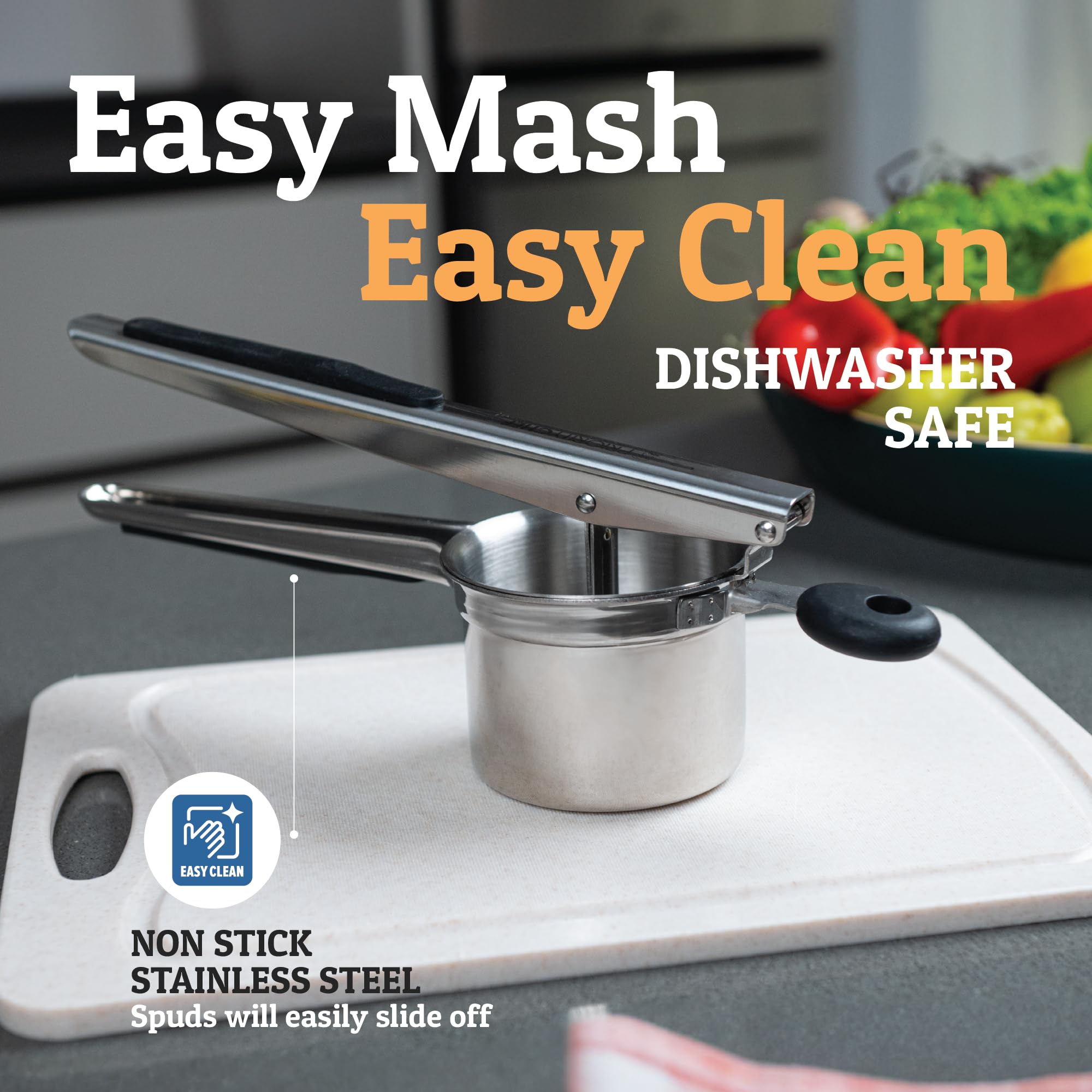 Heavy Duty Stainless Steel Potato Masher and Ricer Tool