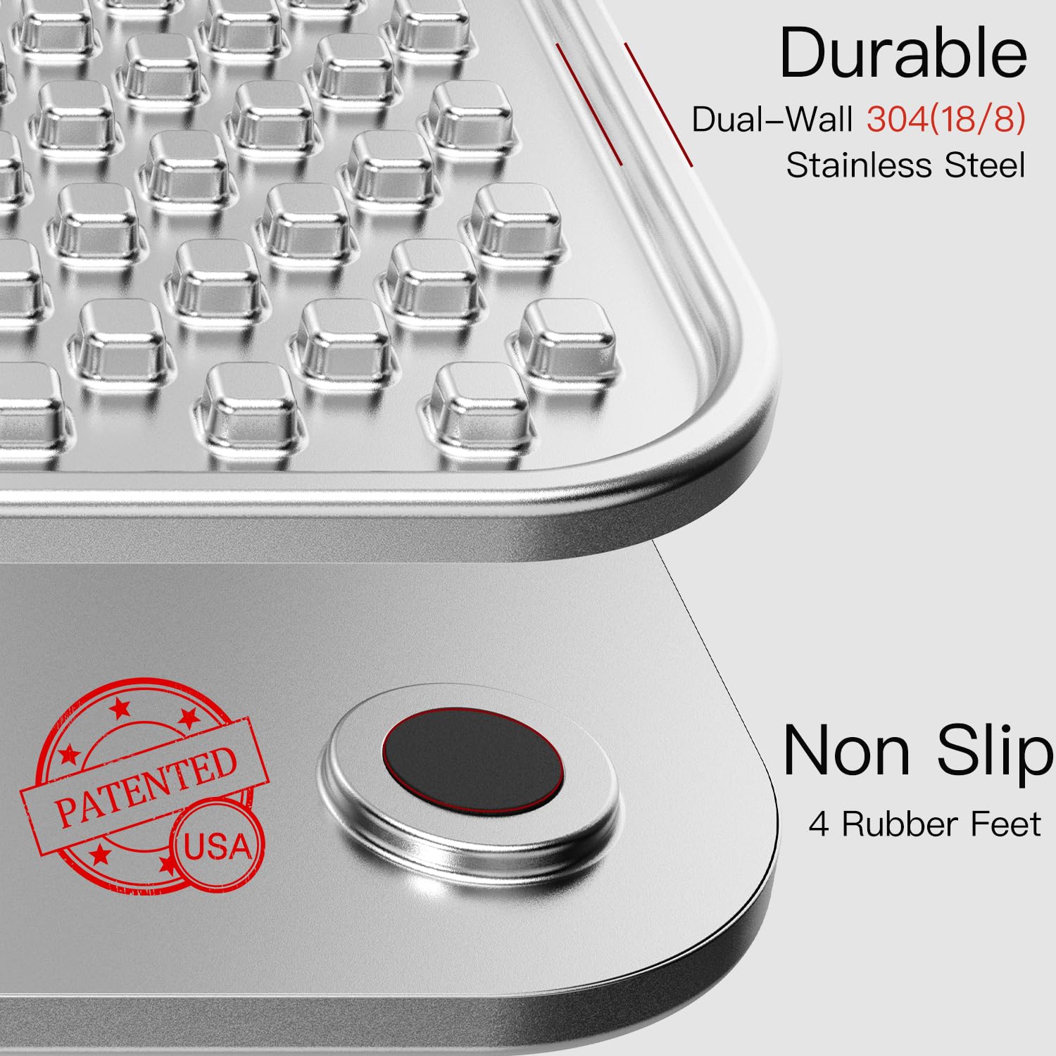 (2 pack) Feedoo Double Layer Stainless Steel Lick Mat