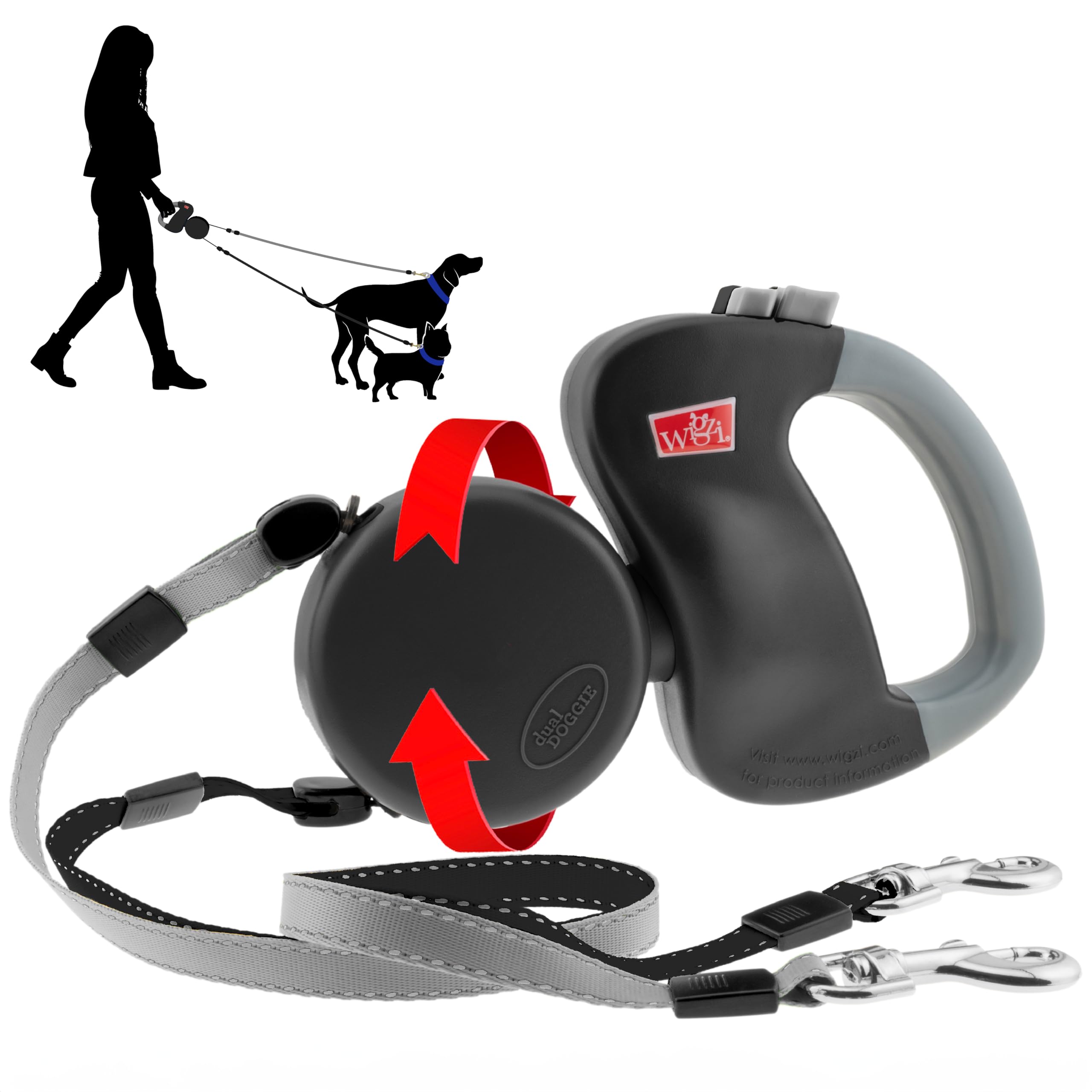 Dual (2) Dog Retractable Leash that Auto-Untangles!