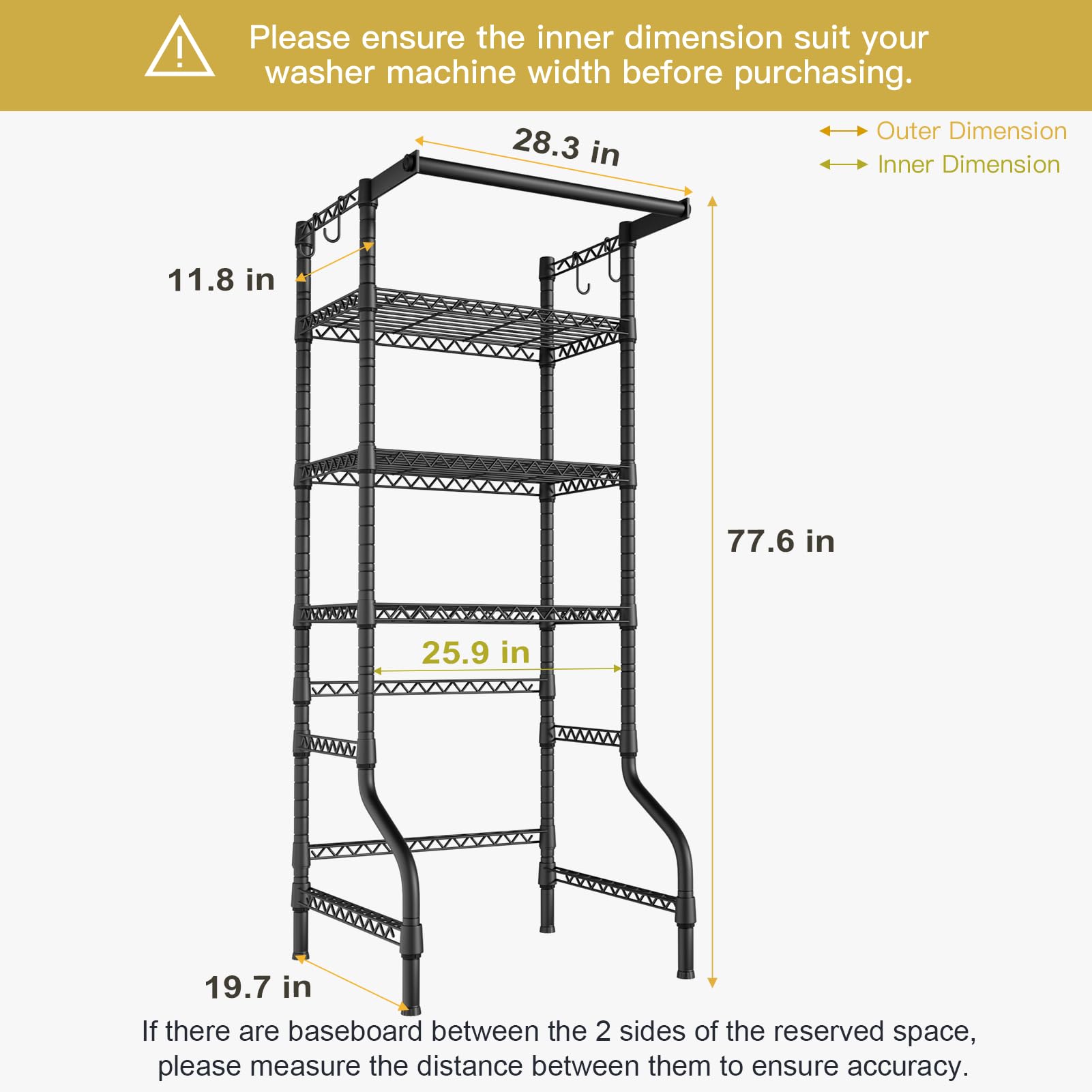3 Tier Mini Over Washer and Dryer Shelves and organizer