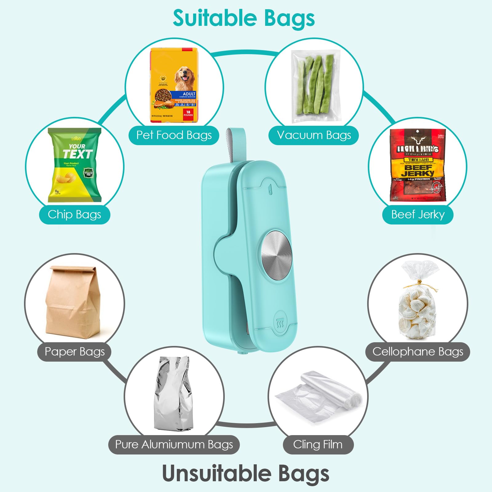 2 in 1 Portable Mini Bag Sealer and Cutter