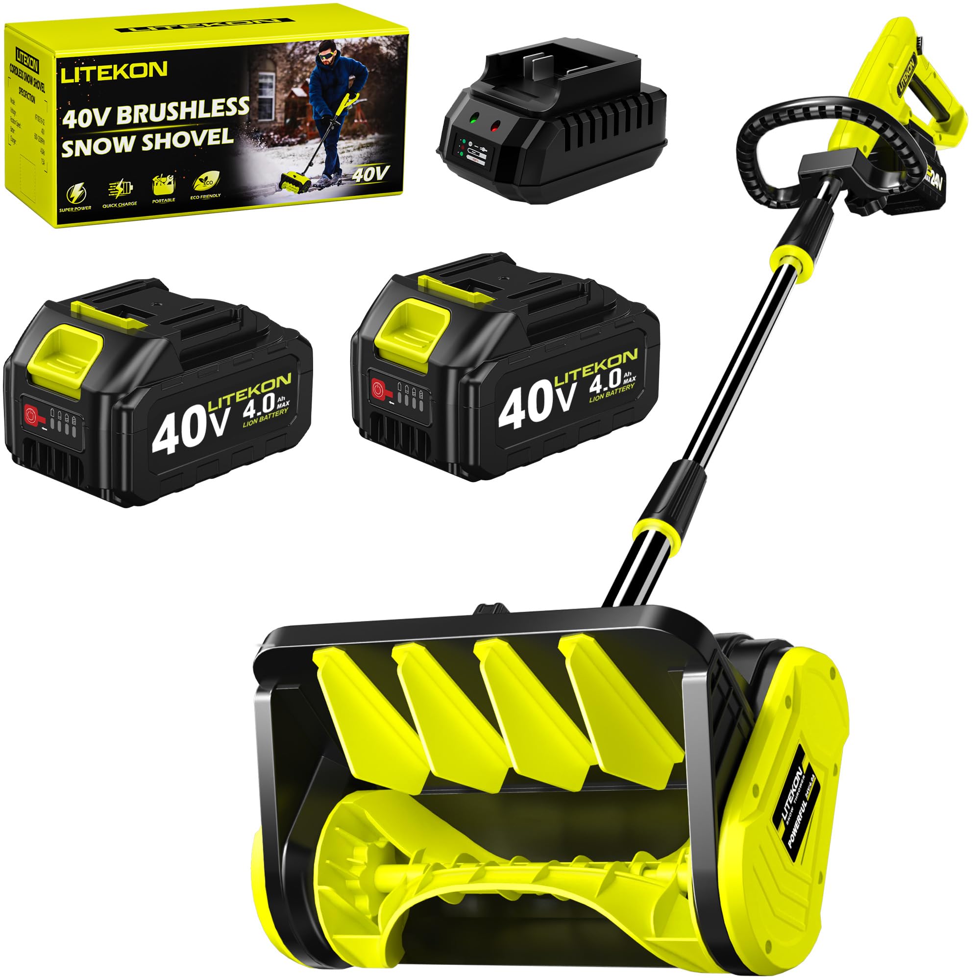 Litekon 40V Brushless Cordless Electric Snow Shovel