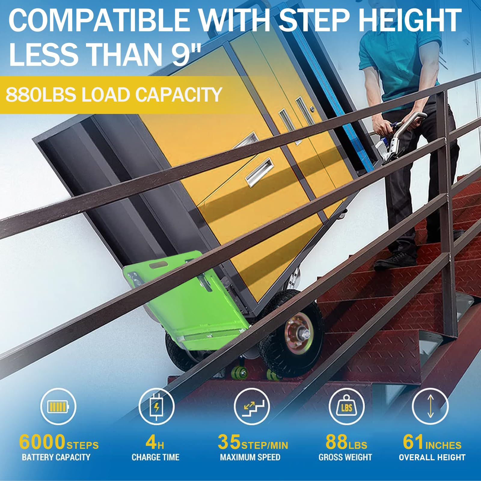 880lb Electric Stair Climbing Hand Truck
