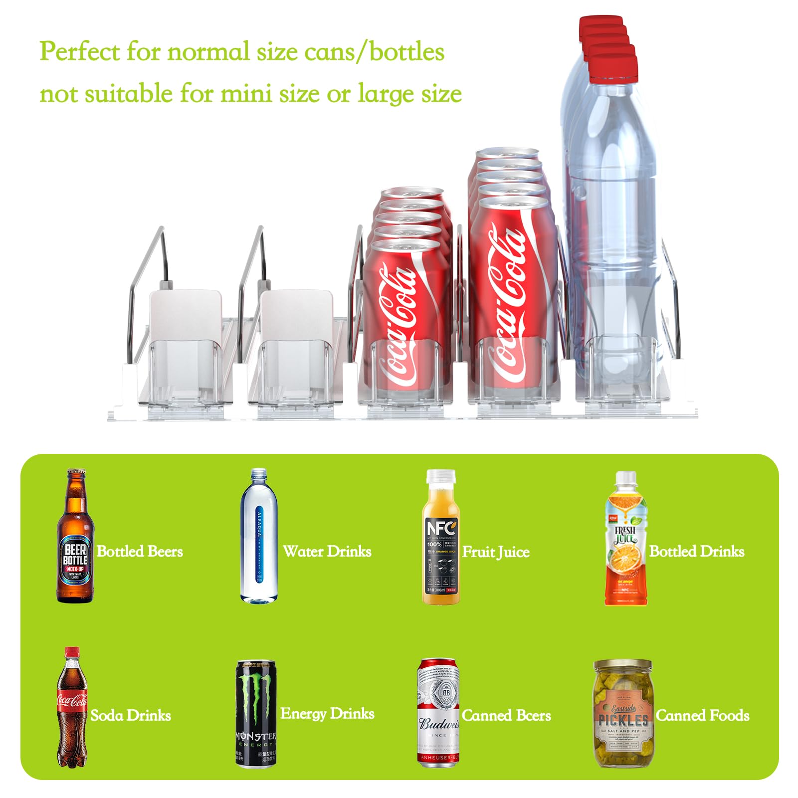 25 Can Self Pushing Drink Organizer for Fridge