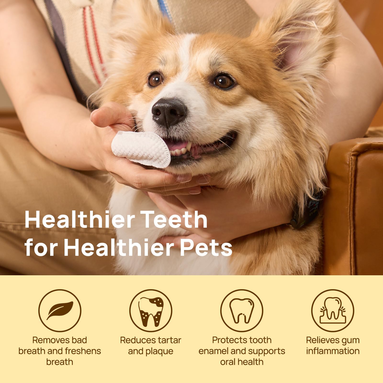 HICC Pet Teeth Cleaning Wipes for Dogs & Cats