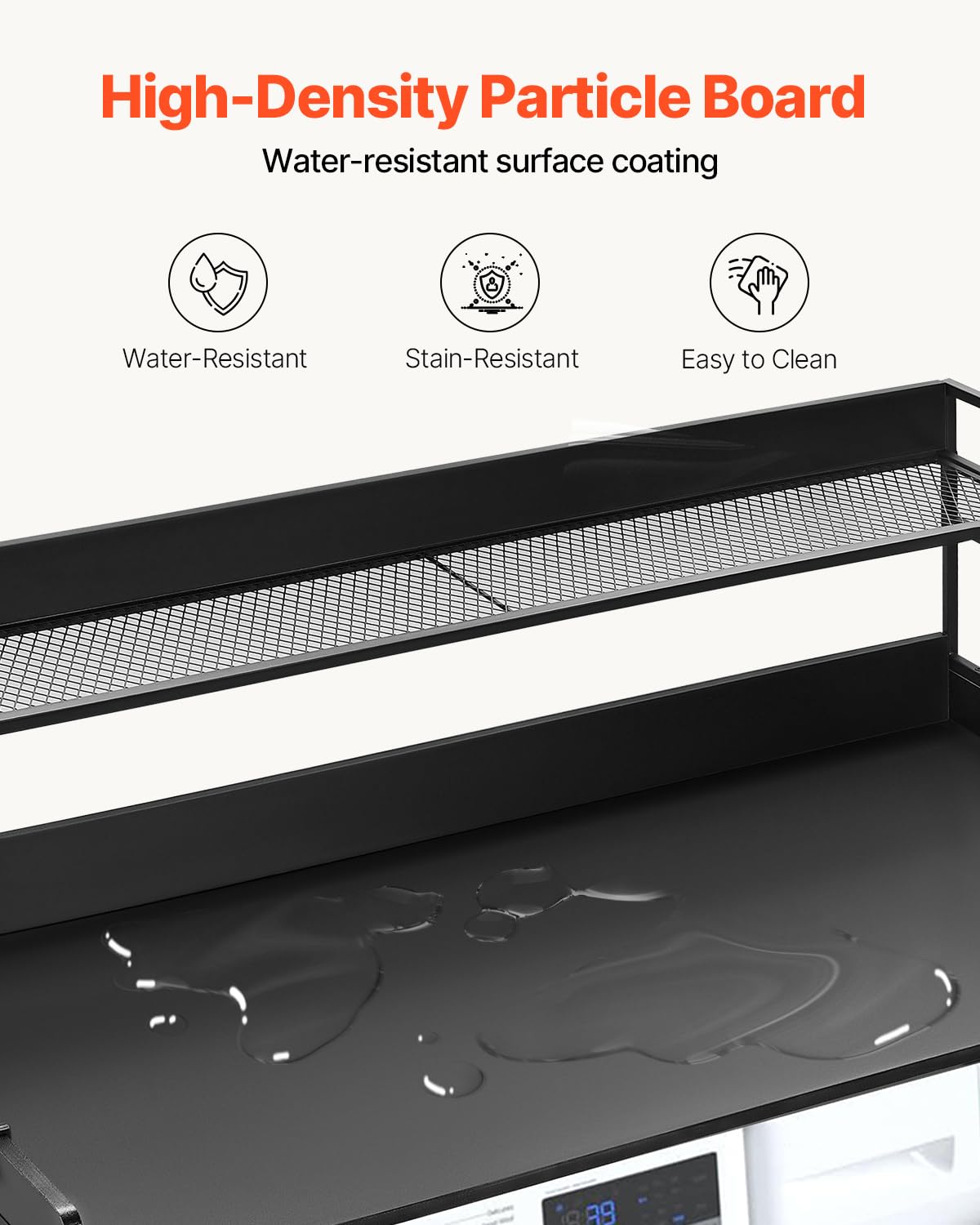 Washer Dryer Countertop with 2-Tier Shelf and Organizer