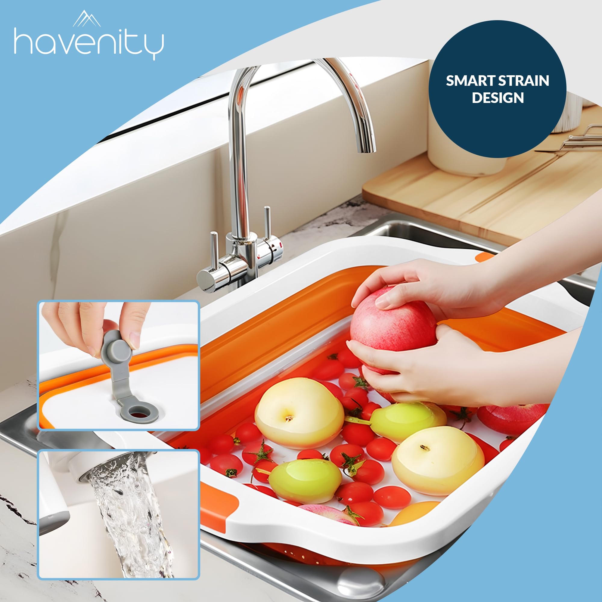 Multifunctional Collapsible Cutting Board with lid for Meal Prep