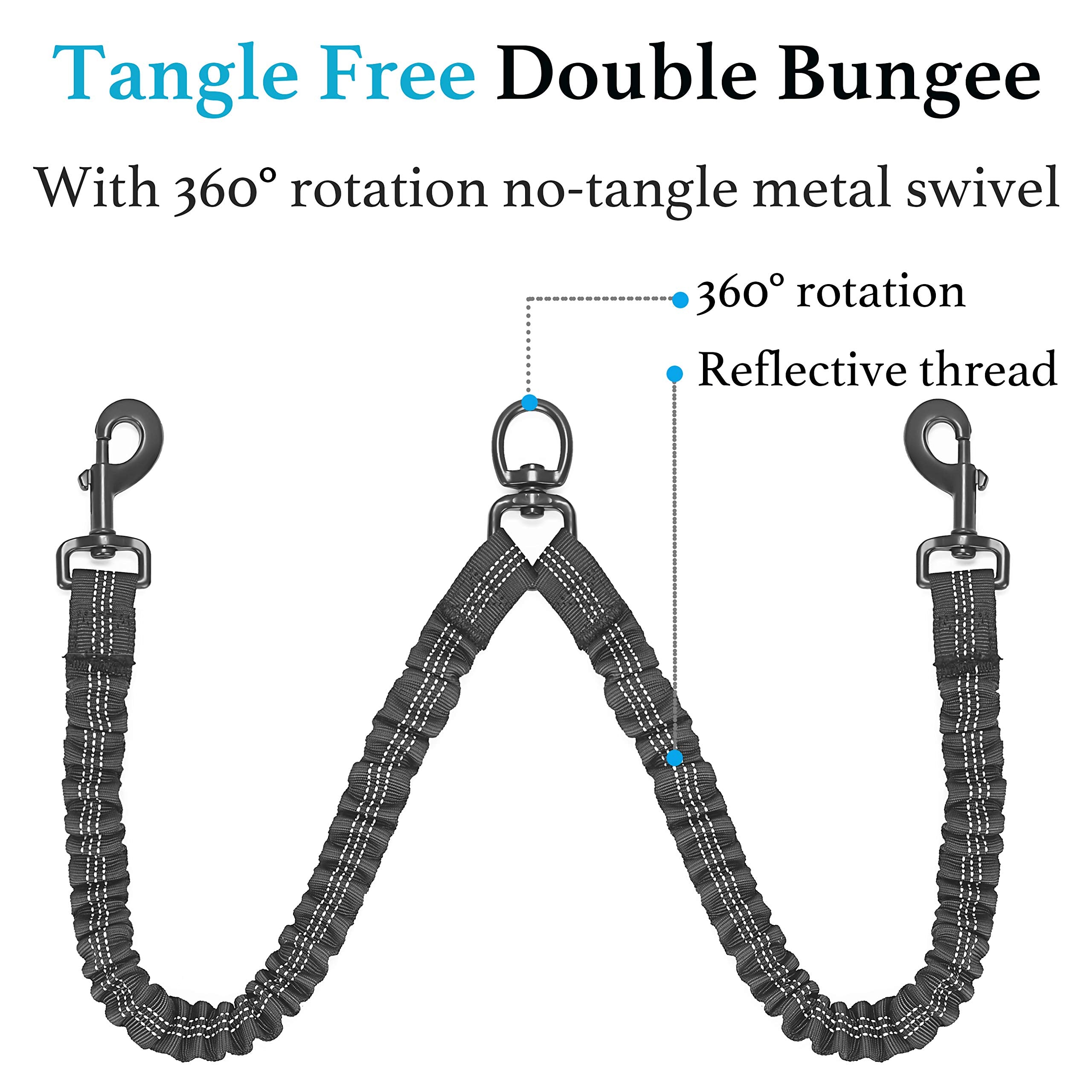 Dual Dog Leash - 360° Swivel, No Tangle Walking