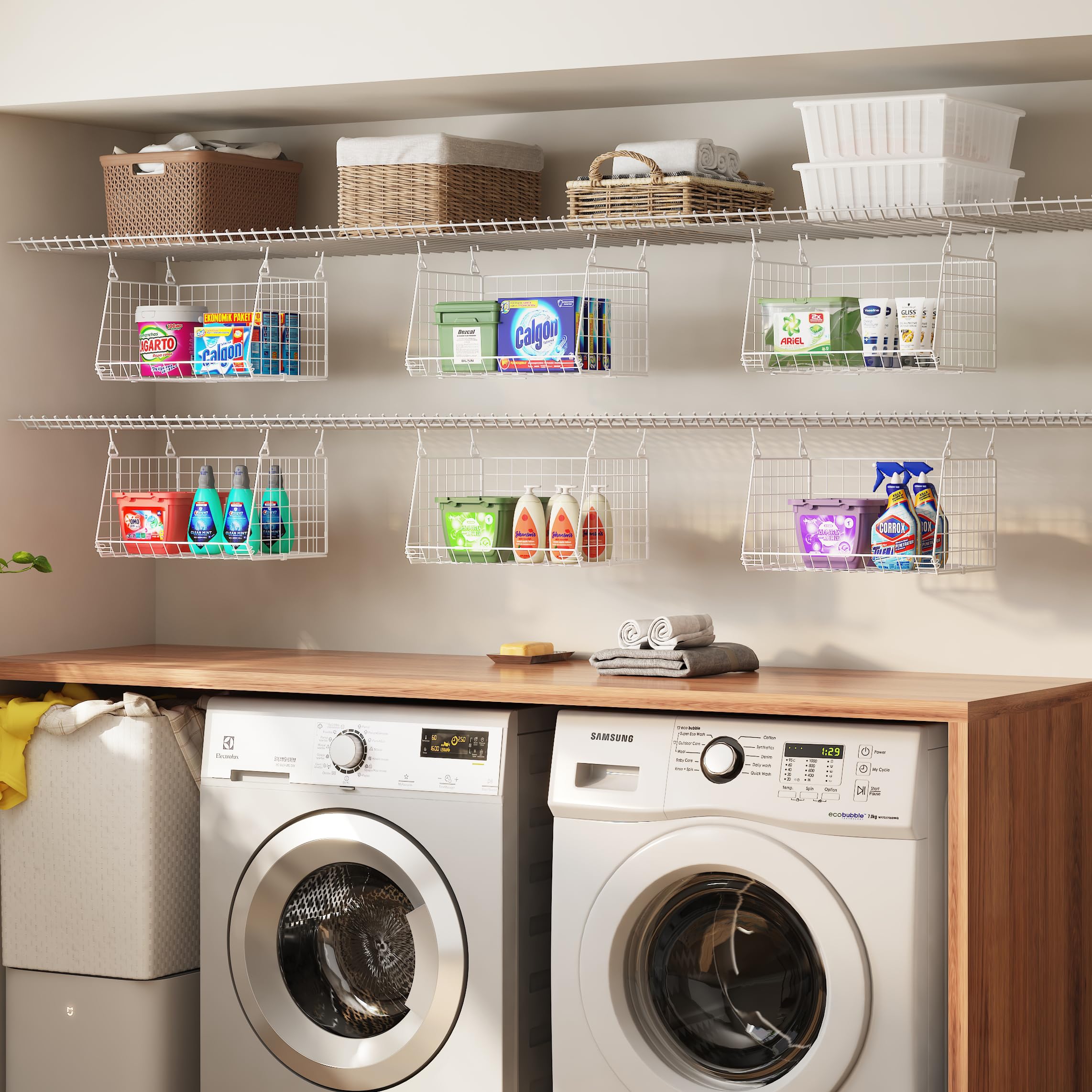 3-Tier Hanging Laundry Basket Organizer