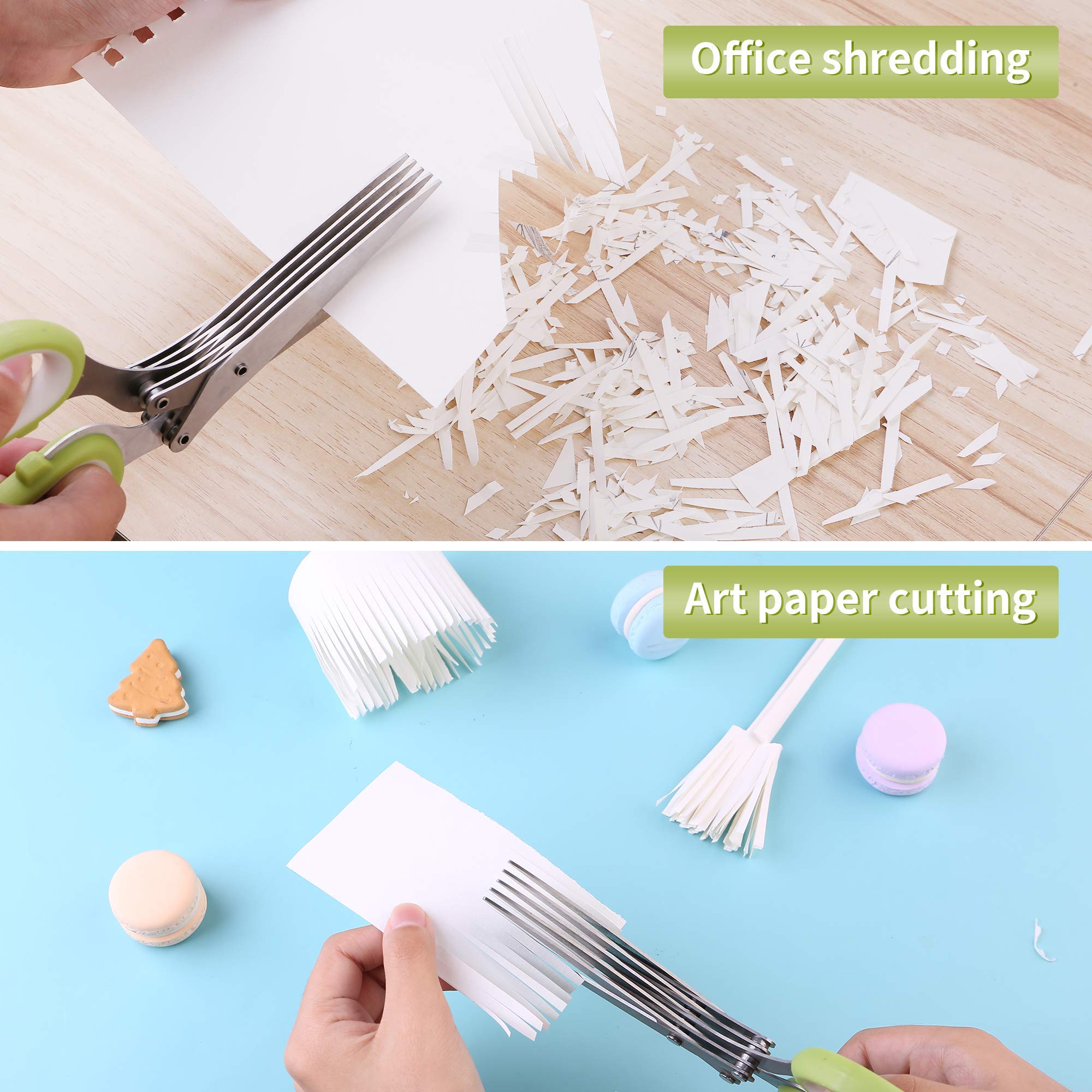 2-Pack Herb Scissors Set with 5 Blades & 3 Blades