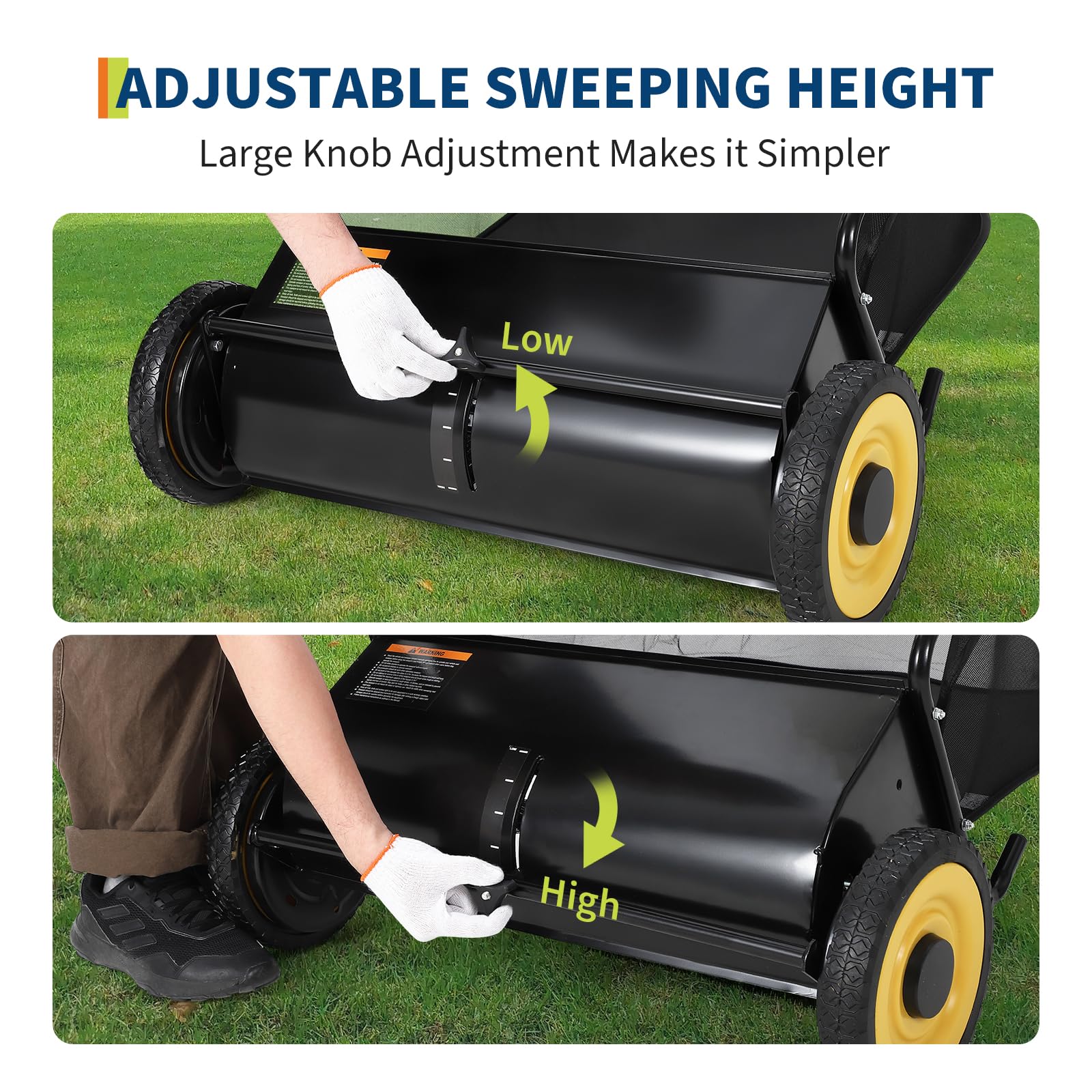 26-Inch Push Lawn Leaf Sweeper Collector