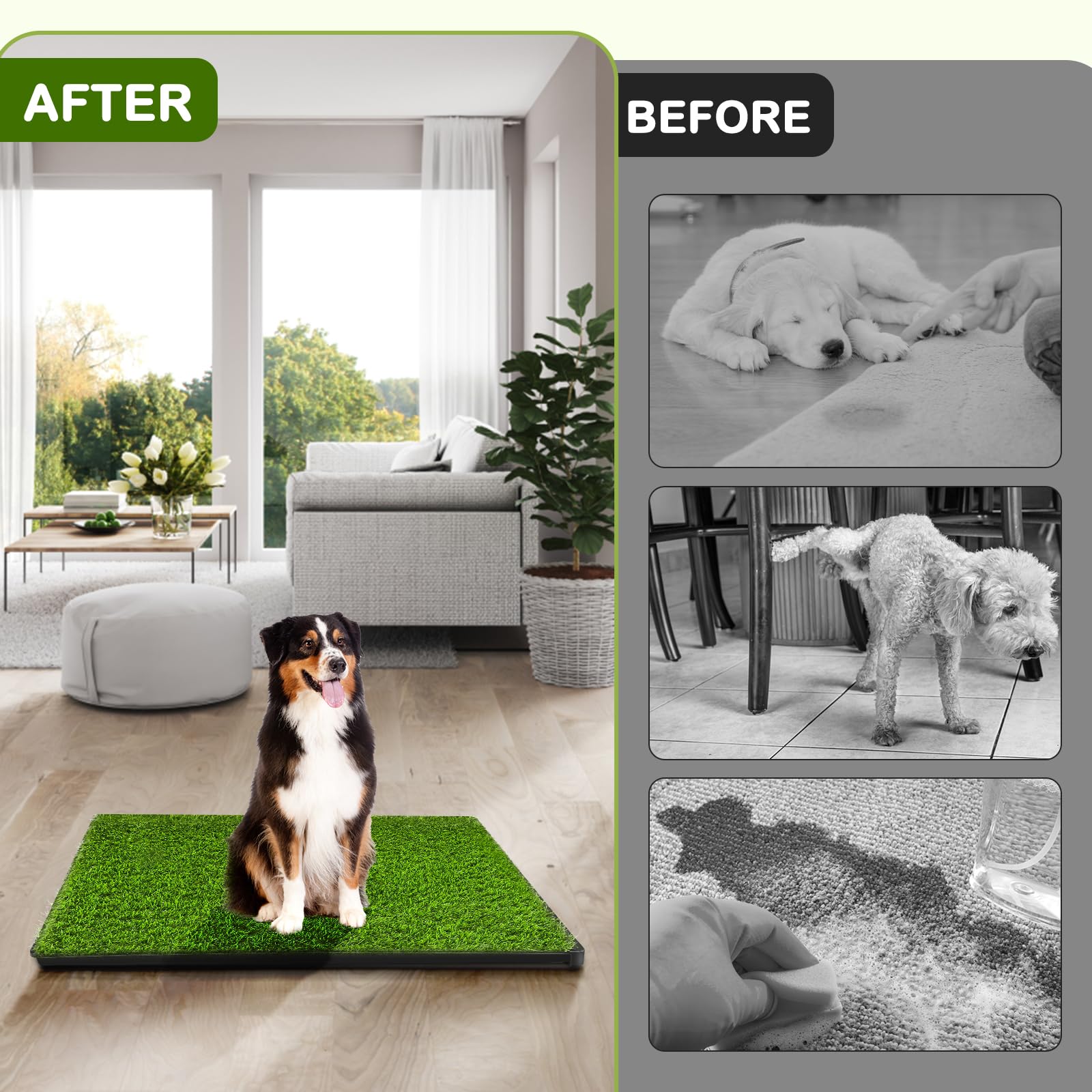 34''X 23'' Dog Potty Turf Grass Pad with Tray