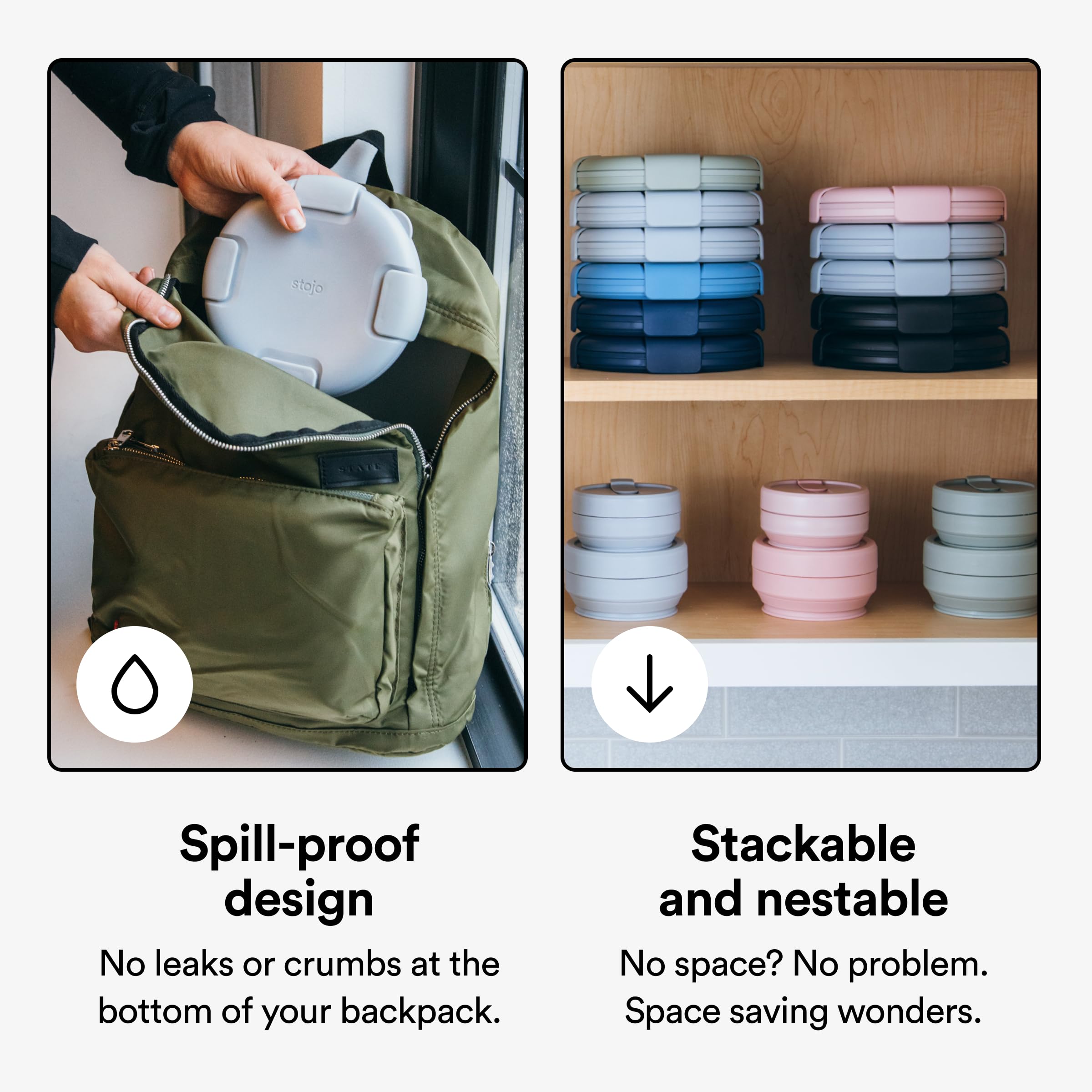 STOJO Collapsible 5 Storage Bowl Set