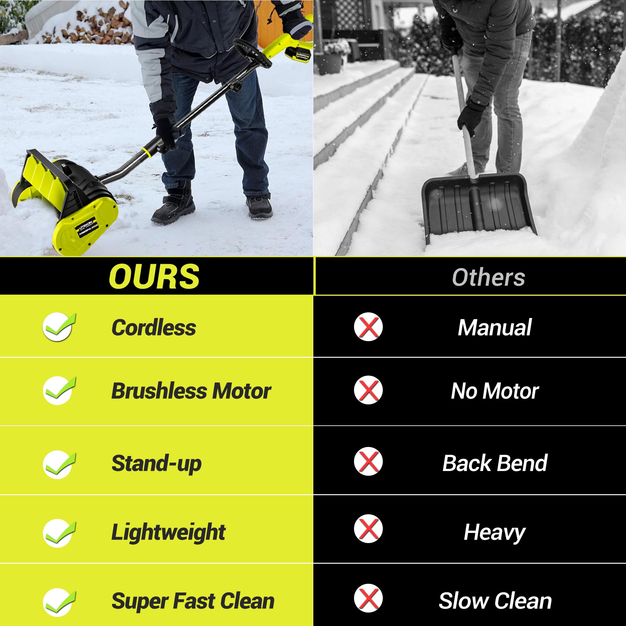Litekon 40V Brushless Cordless Electric Snow Shovel