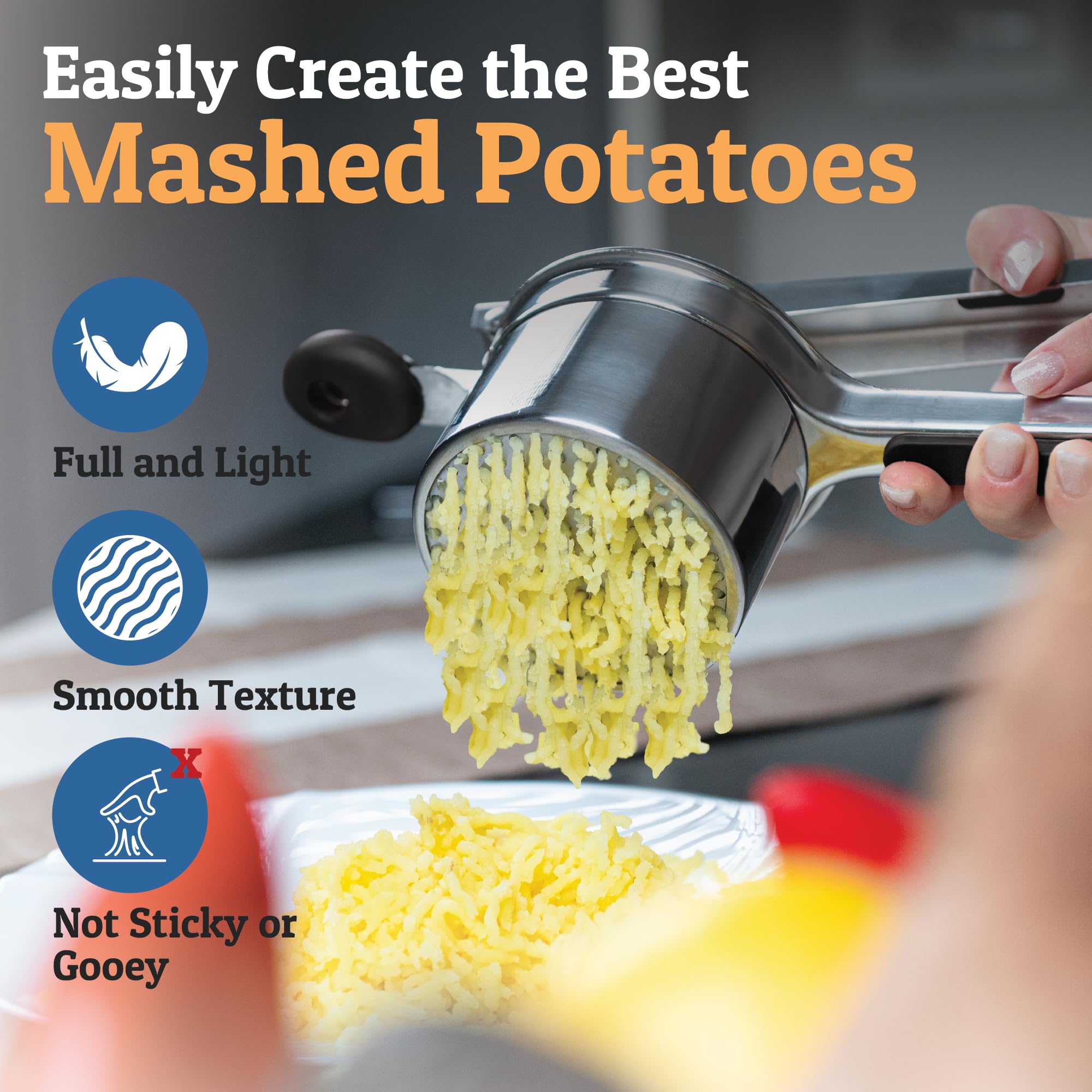 Heavy Duty Stainless Steel Potato Masher and Ricer Tool