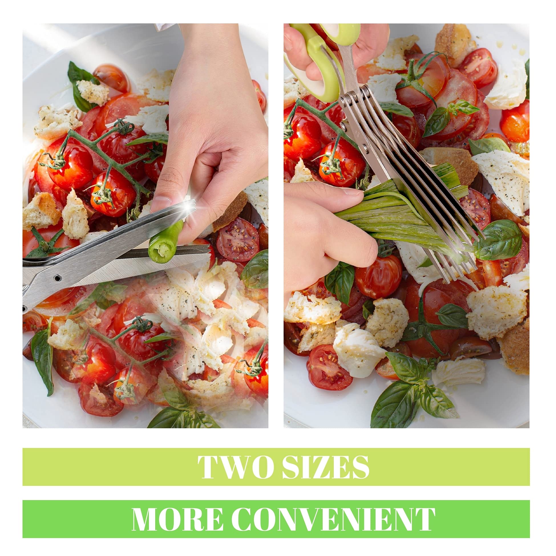 2-Pack Herb Scissors Set with 5 Blades & 3 Blades