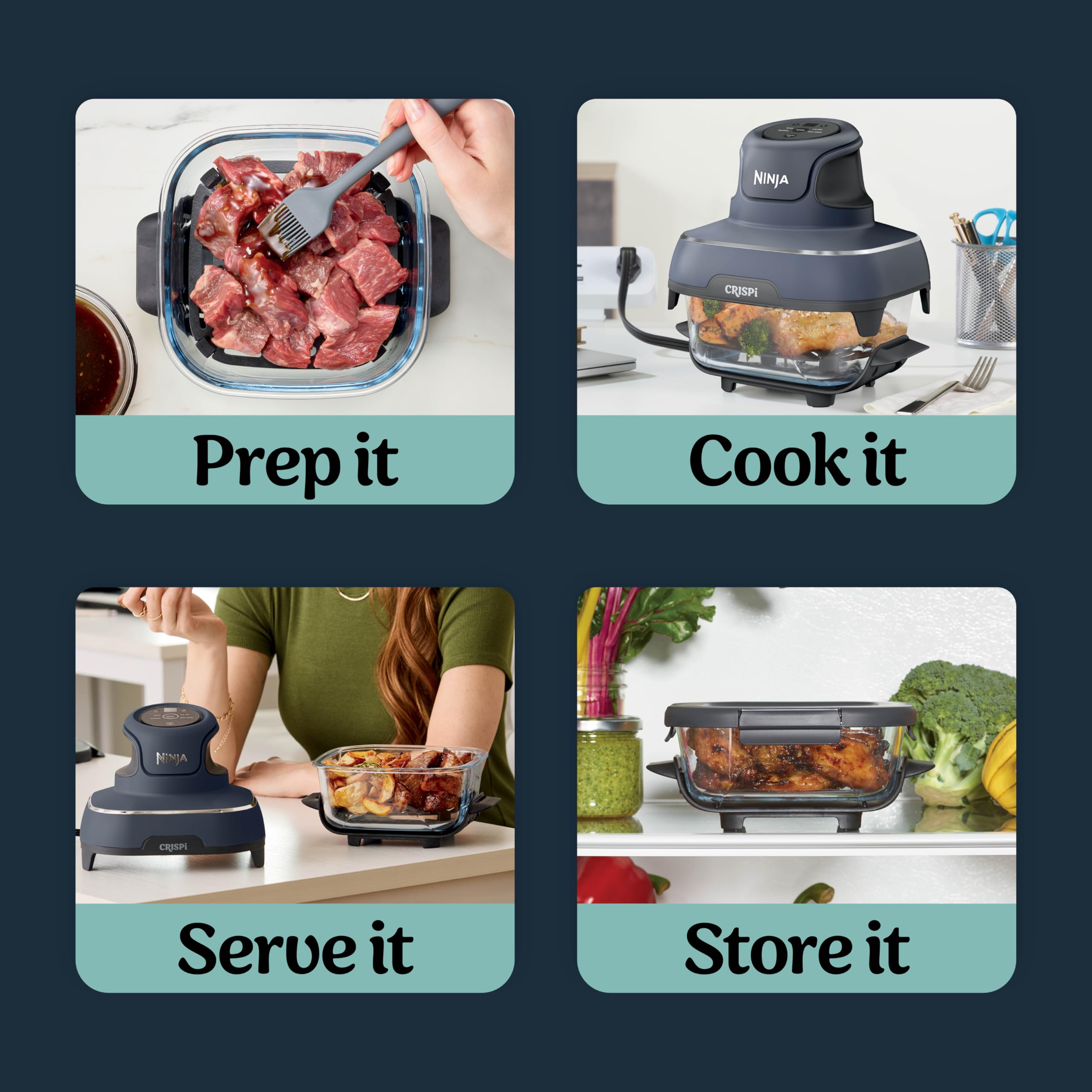 Ninja Crispi 4-in-1 Portable Glass Air Fryer Cooking System