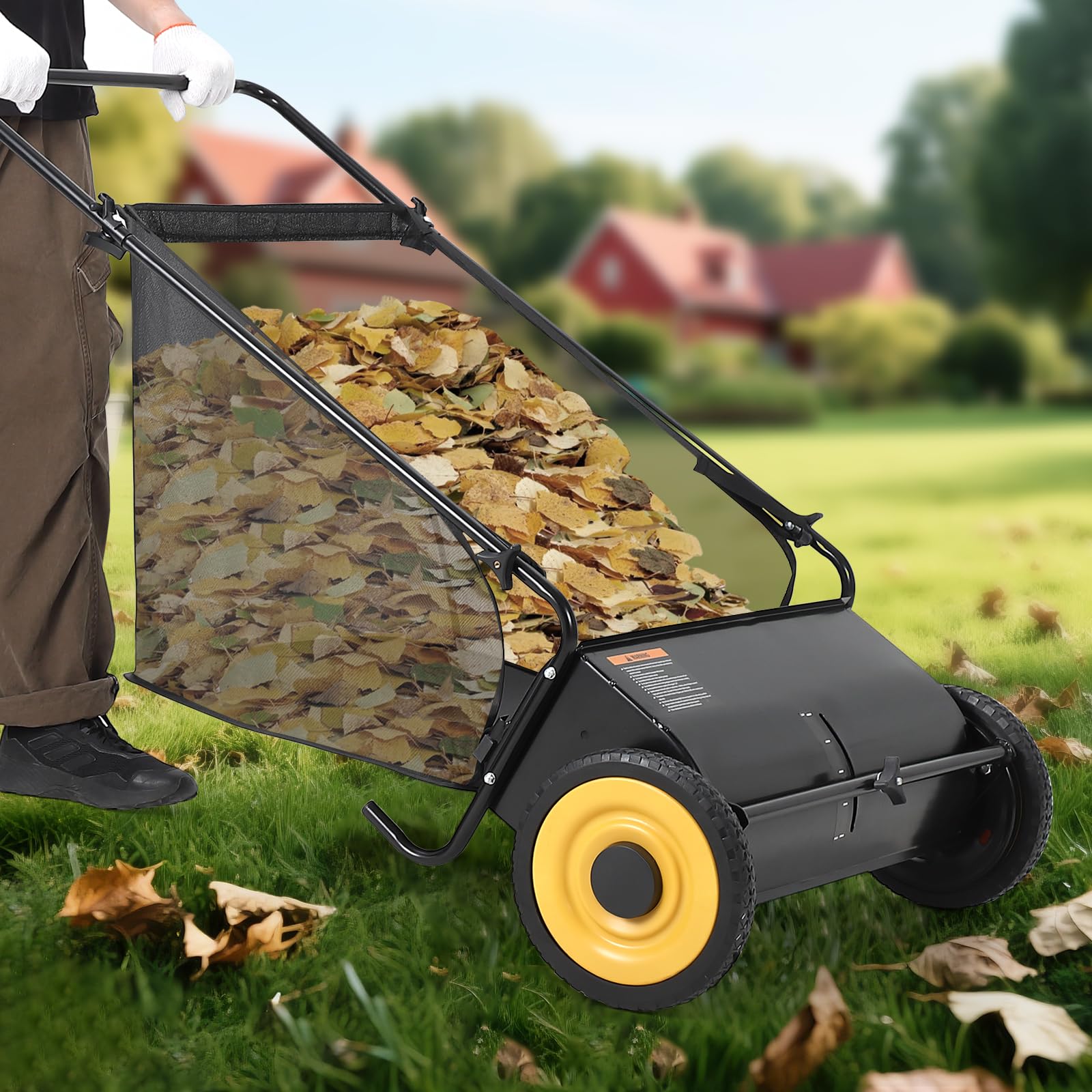 26-Inch Push Lawn Leaf Sweeper Collector