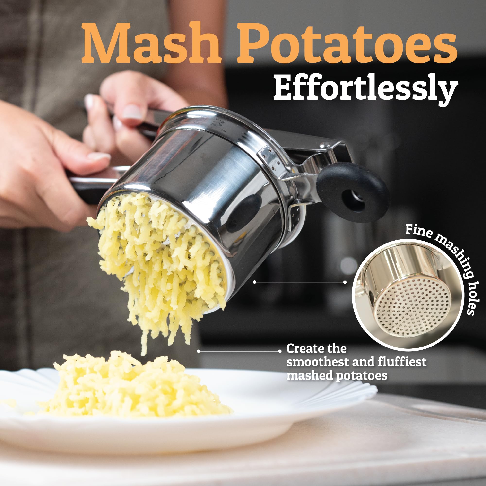 Heavy Duty Stainless Steel Potato Masher and Ricer Tool