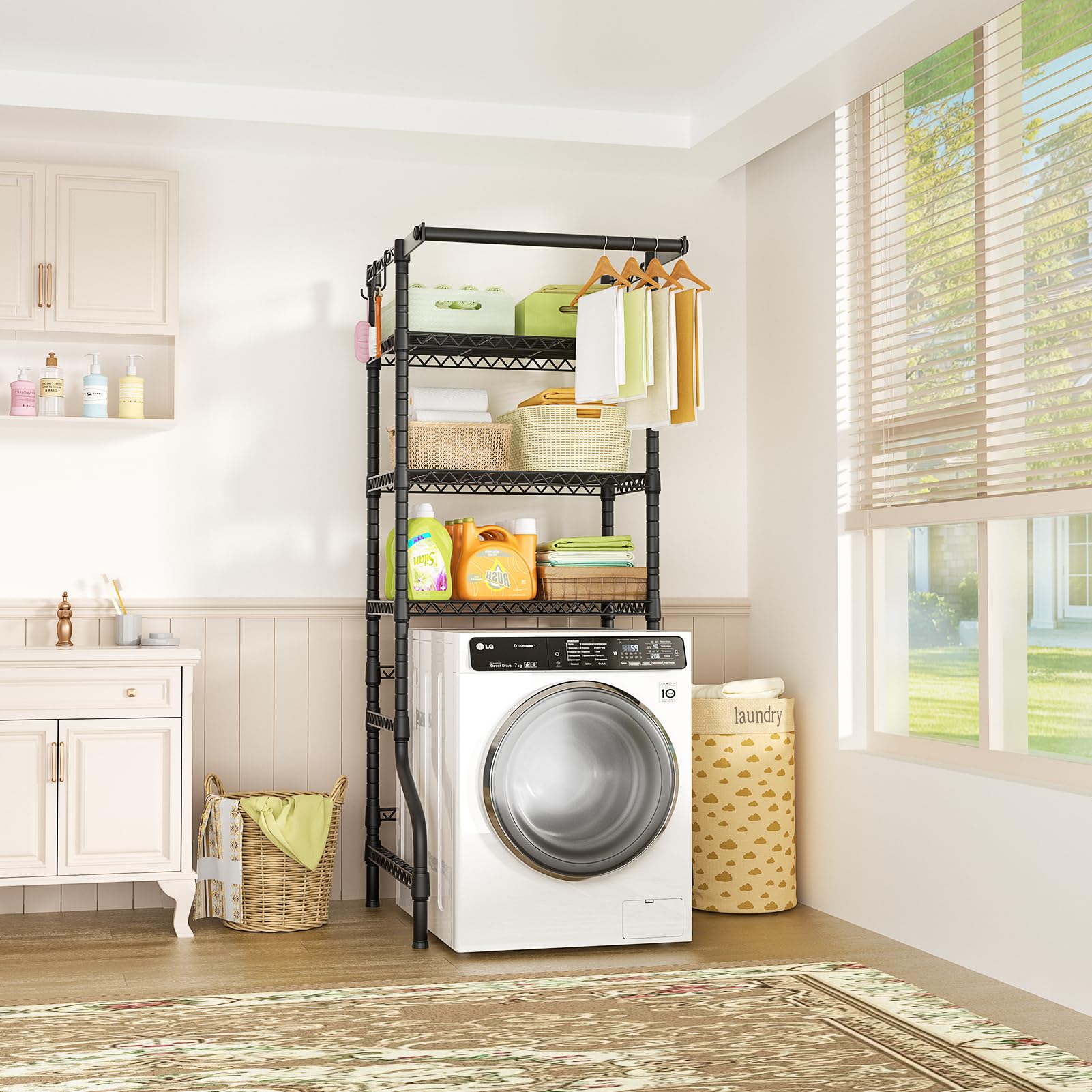 3 Tier Mini Over Washer and Dryer Shelves and organizer