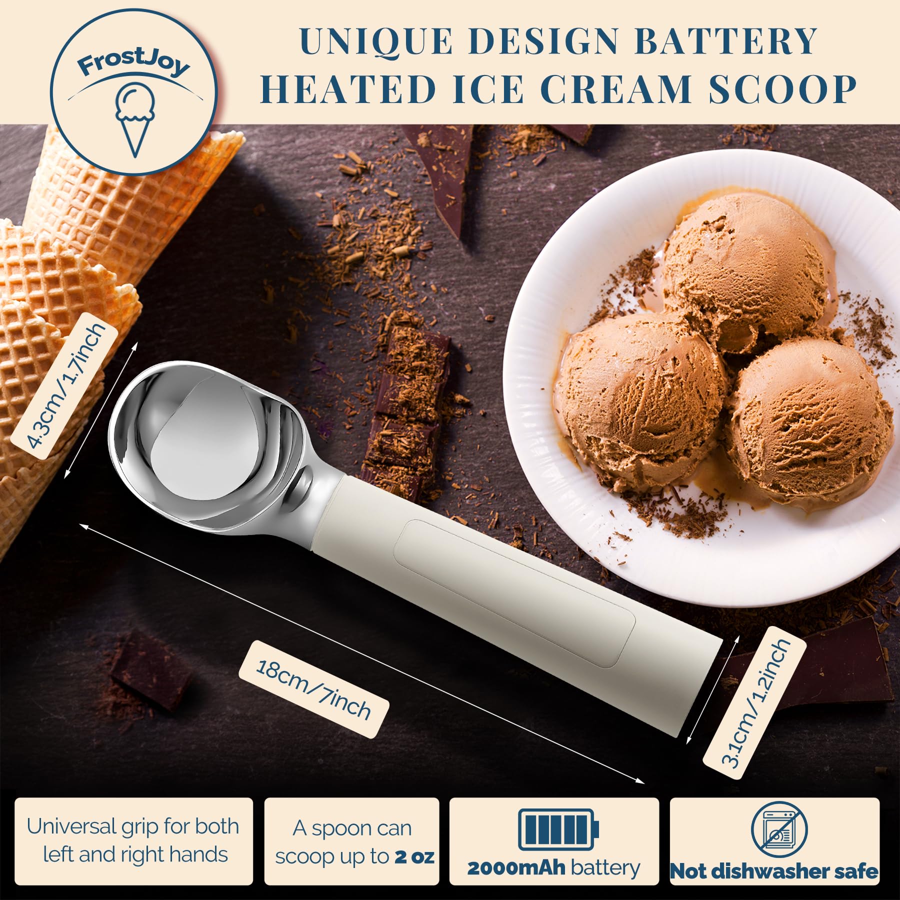 Heated Rechargeable Ice Cream Scooper