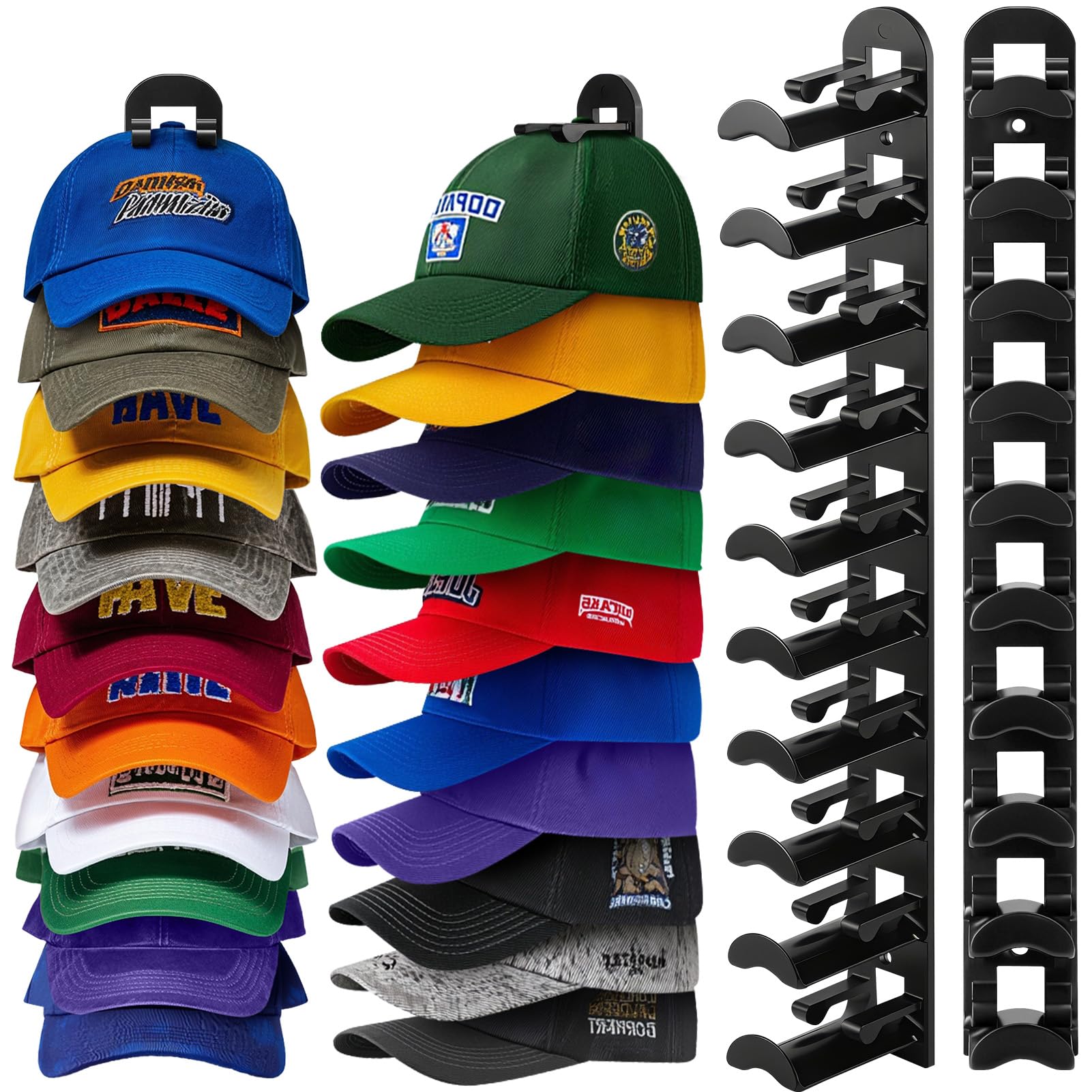 Wall Mounted 2-Pack 20 Hat Hook Organizer