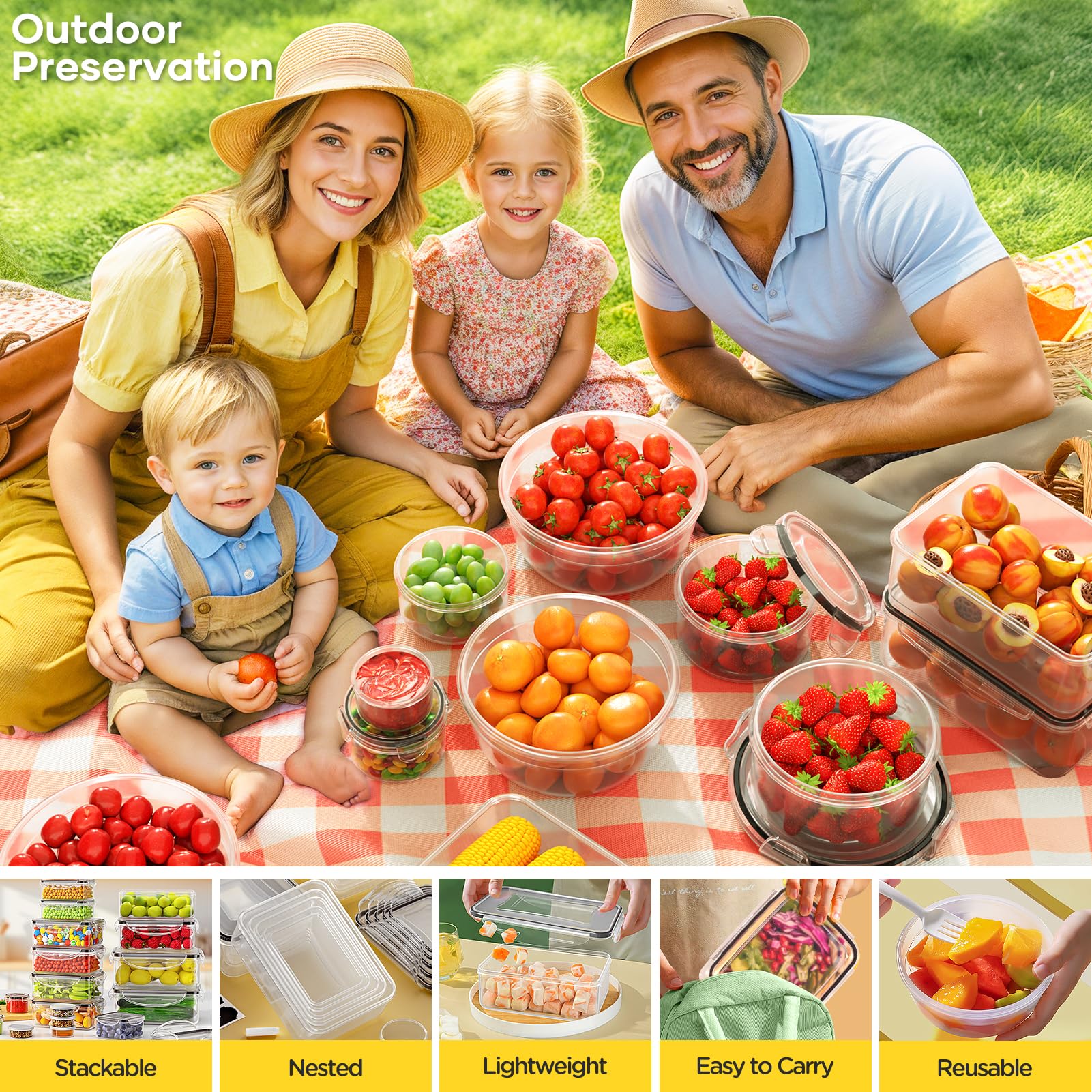 52 PCS Food Storage Containers with Lids Airtight (26 Lids & 26 Containers)