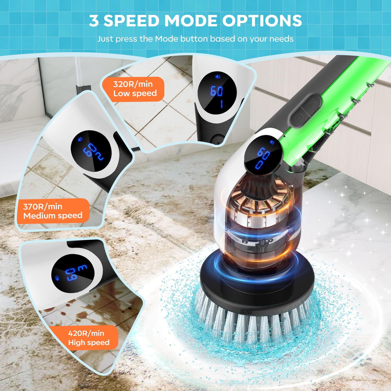 Cordless Electric Spin Brush Scrubber