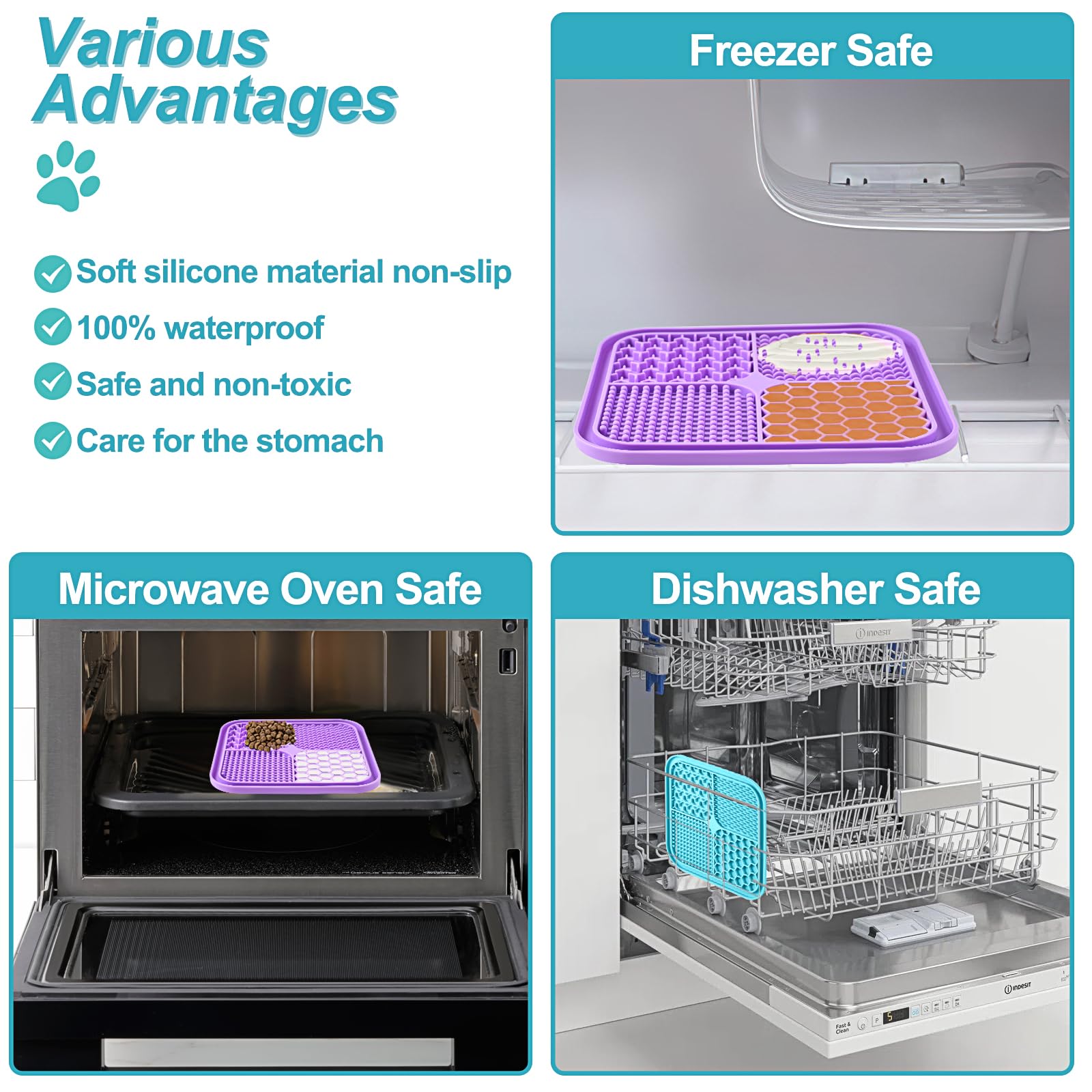 2PCS Licking Mat for Dogs / Cats with Suction Cups