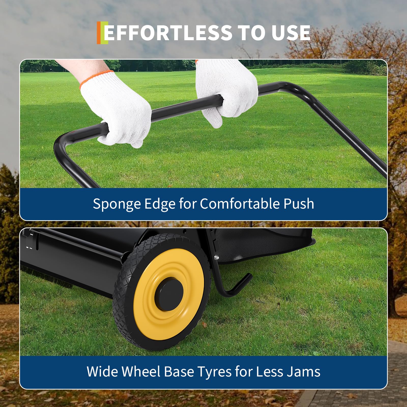 26-Inch Push Lawn Leaf Sweeper Collector