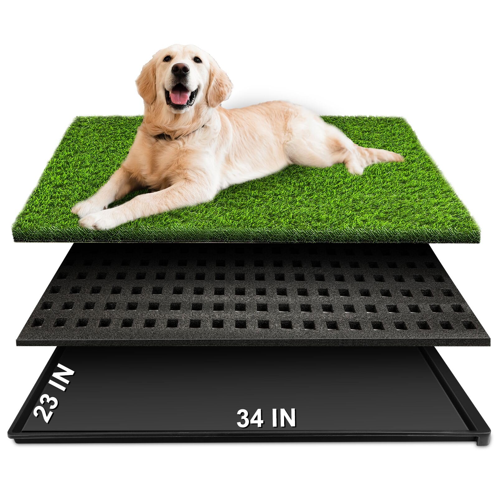 34''X 23'' Dog Potty Turf Grass Pad with Tray