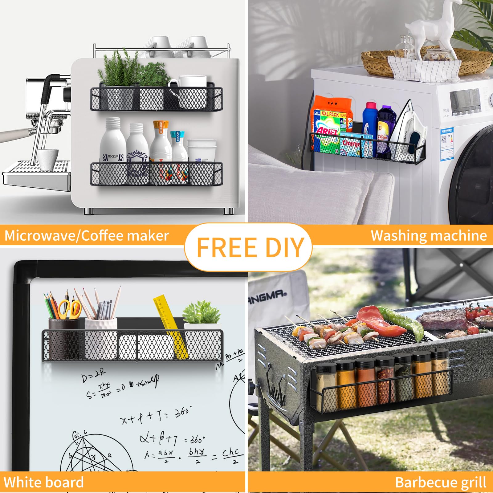 6 Piece Magnetic organizer shelves for Refrigerator
