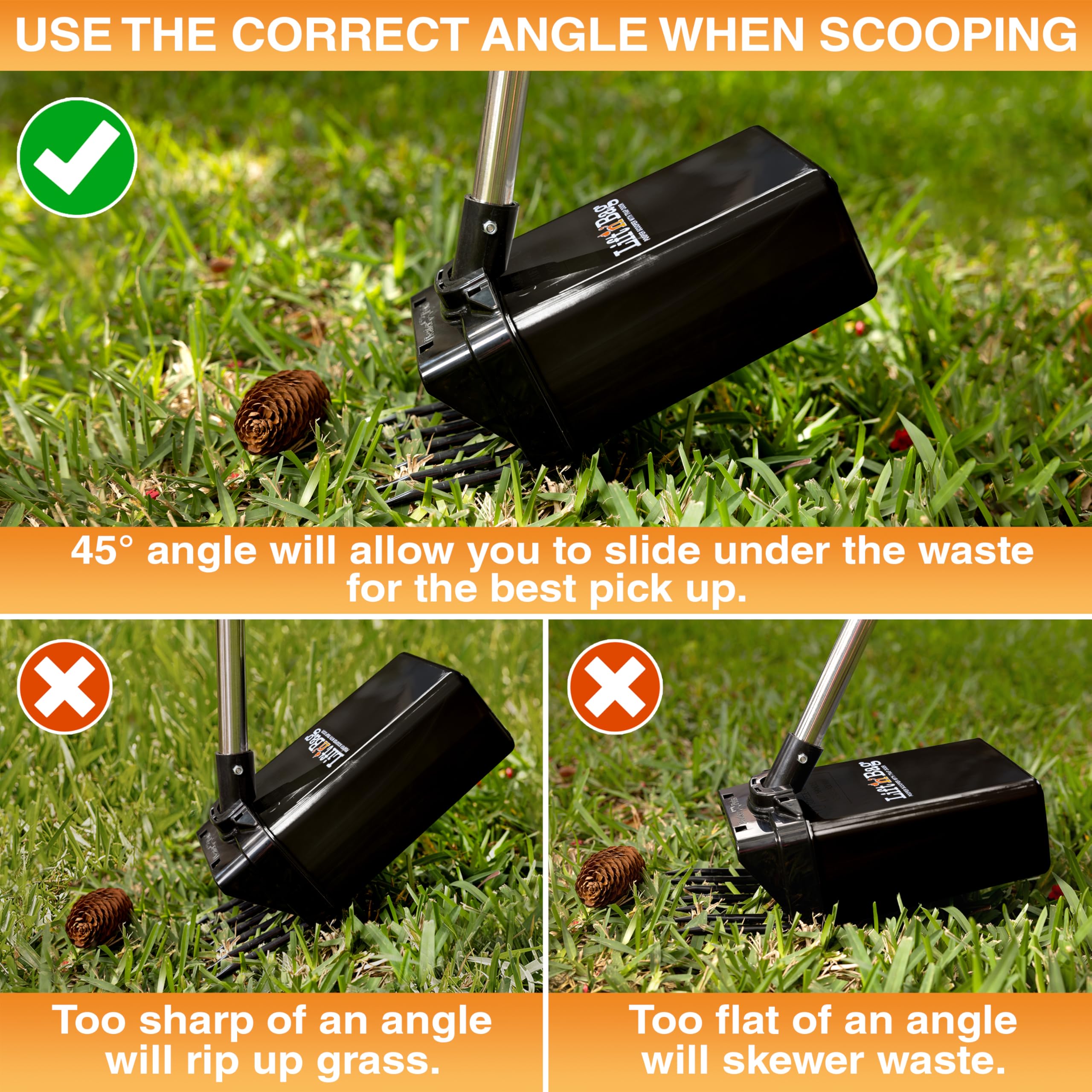 Lift N’ Bag 2.0 Dog Pooper Scooper with Bag Attachment & 27" Pole